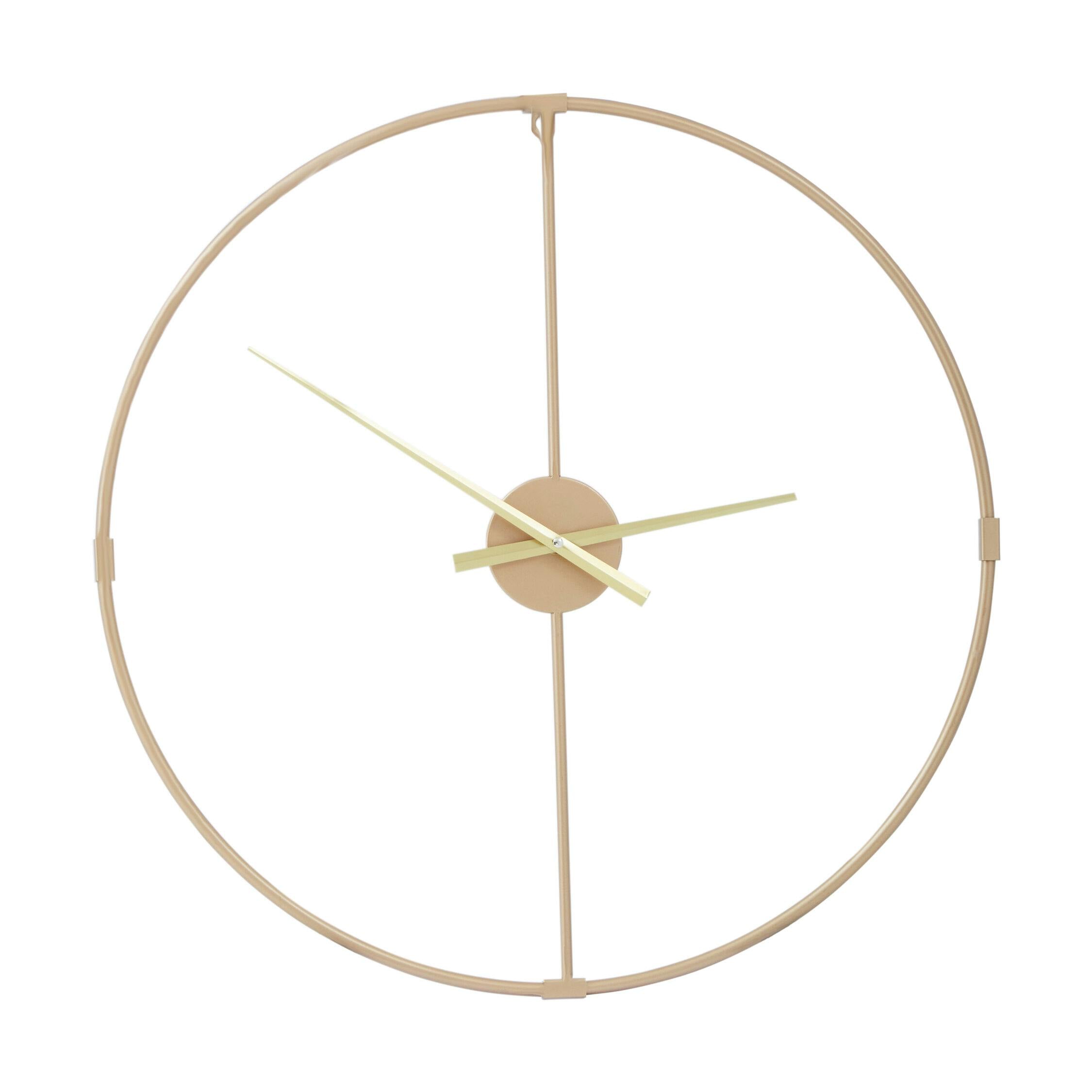 Premier Housewares Beauly 60Cm Dia Metal Wall Clock With Gold Finish - Image 2