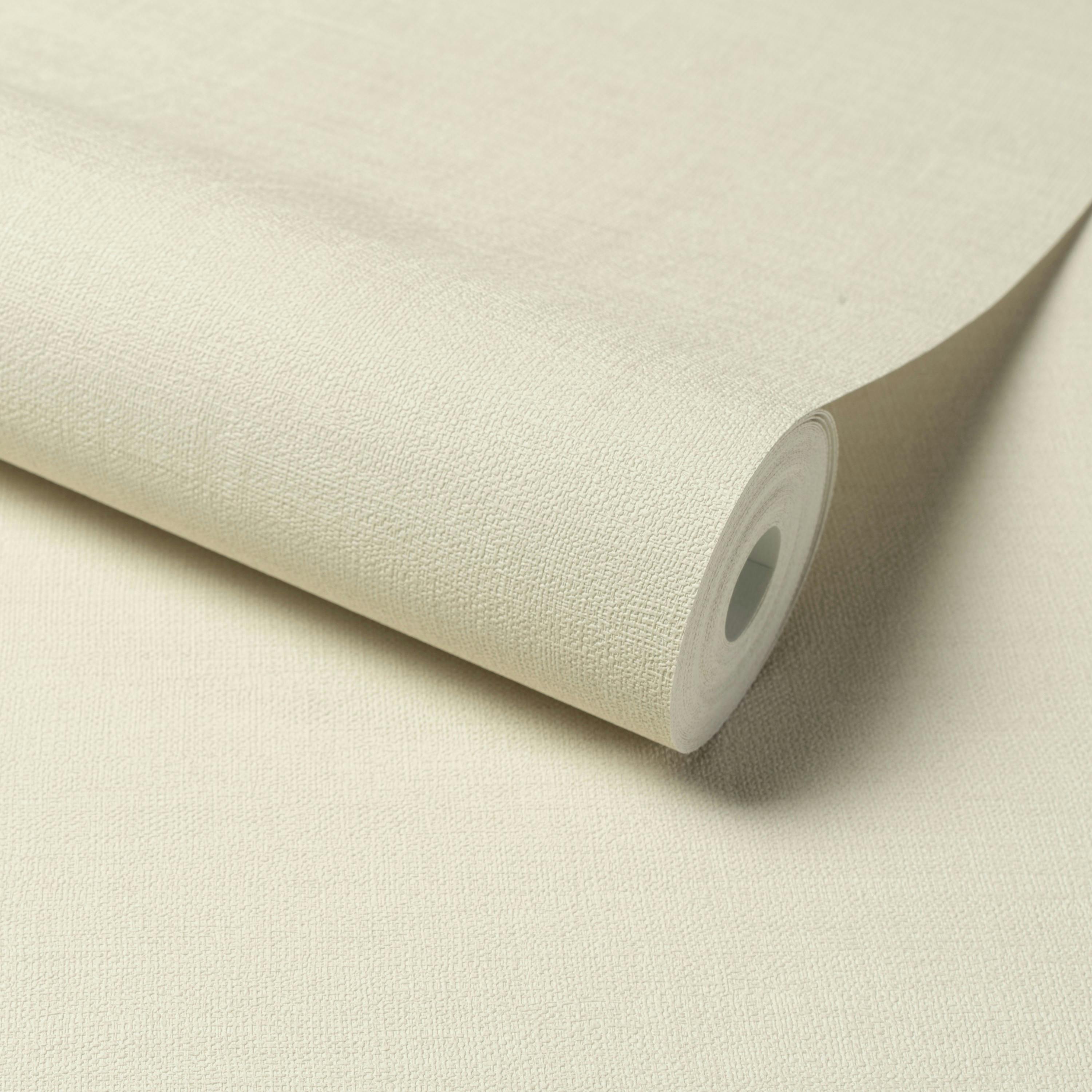Rackhams Cream Linen Effect Fabric Plain Textured Wallpaper,