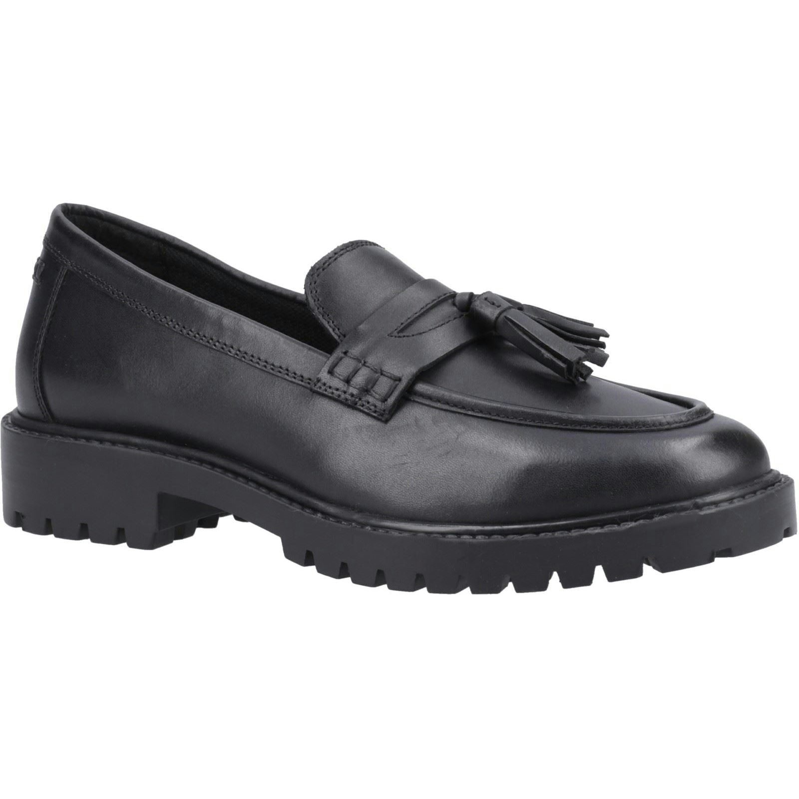 Hush Puppies Girls Black Abigail Senior Leather 'S Loafers - Size 4