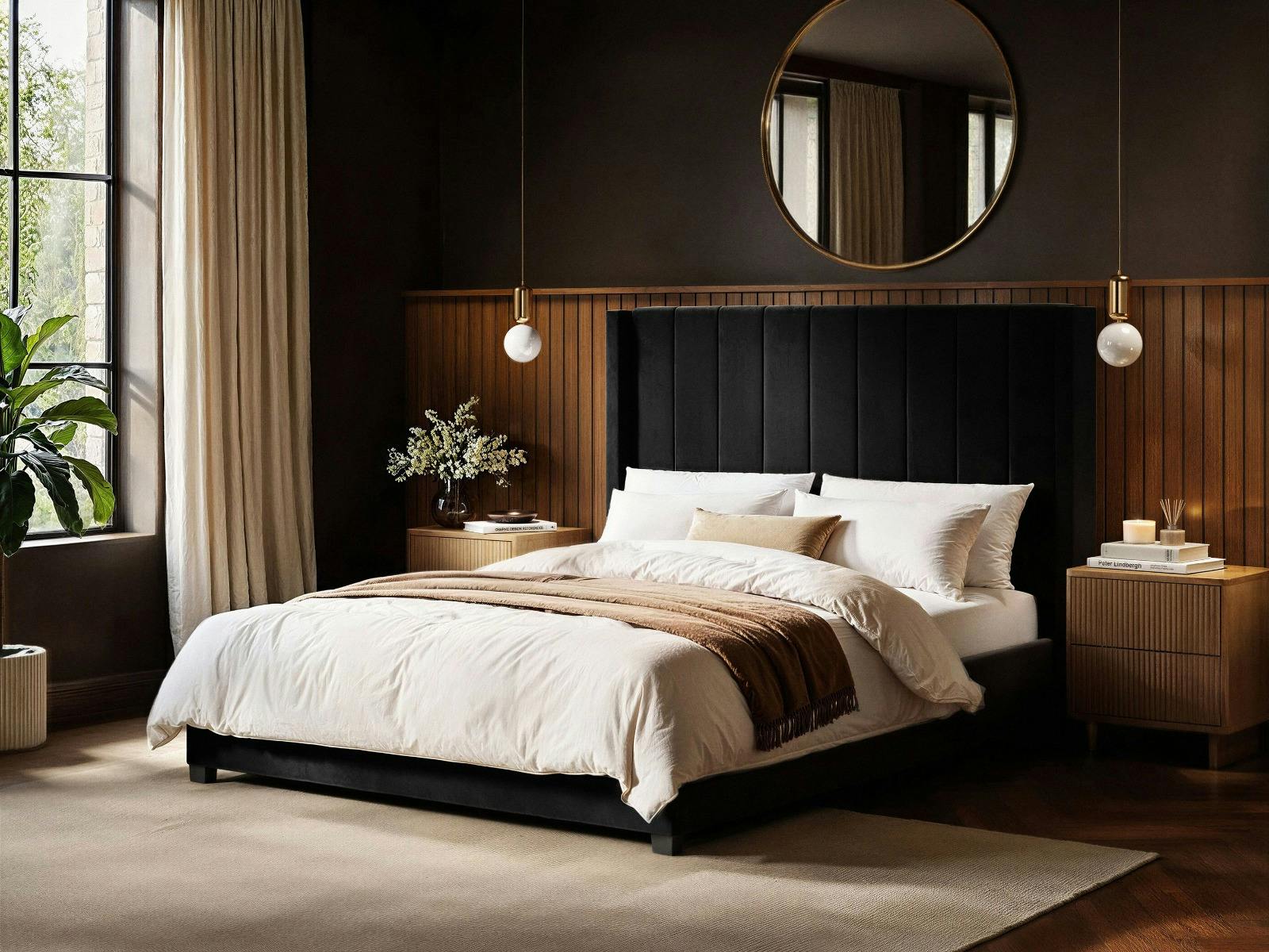 Flair Tiggy Black King Size Velvet Ottoman Bed With Winged Headboard - Image 2