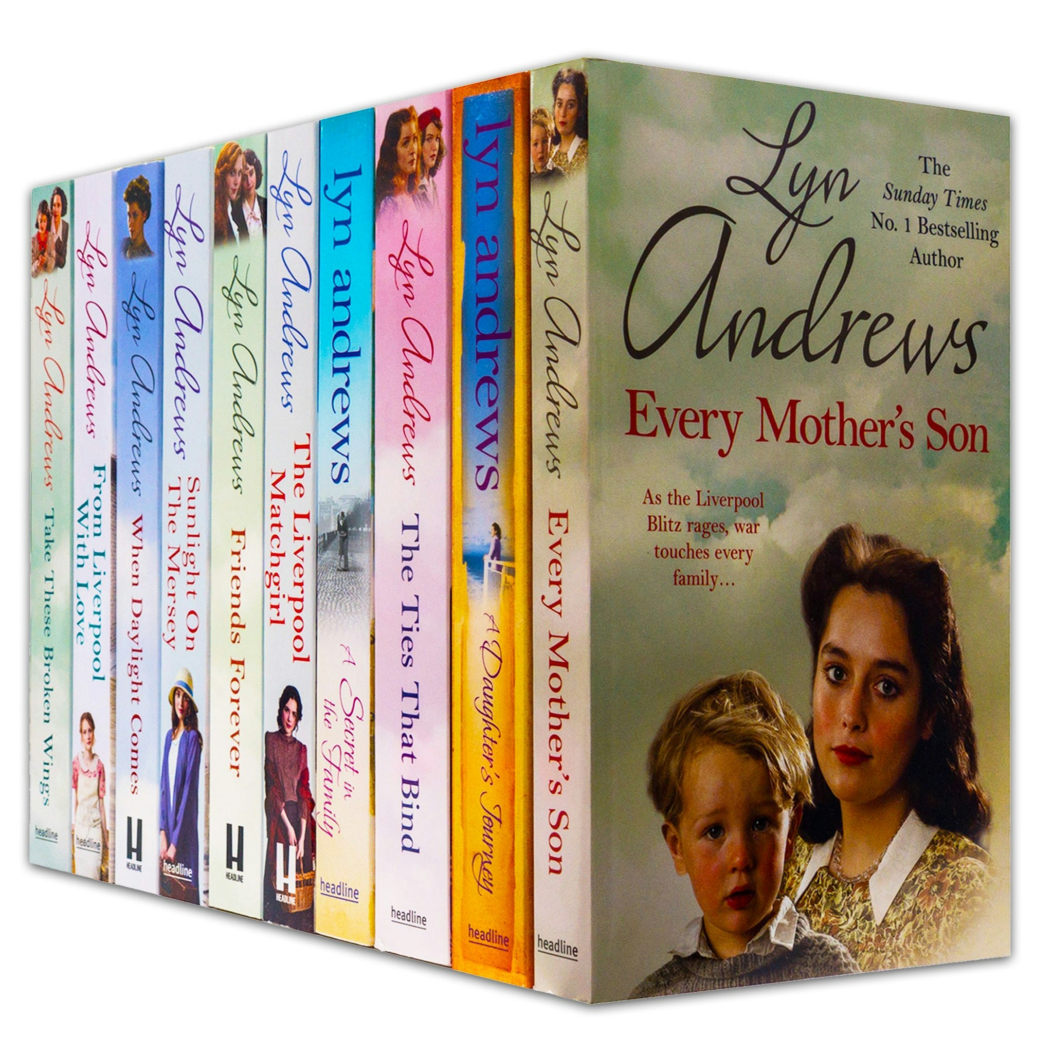 Headline Lyn Andrews 10 Book Set Take These Broken Wings, From Liverpool With Love, When Daylight Comes, More