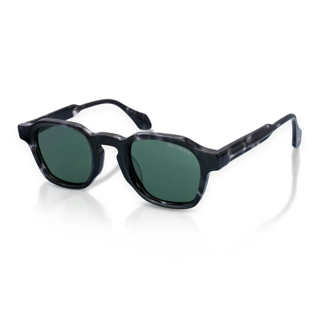 De-Gamme Unisex Black Saint Marlo - Geometric Frame Square Polarized Sunglasses