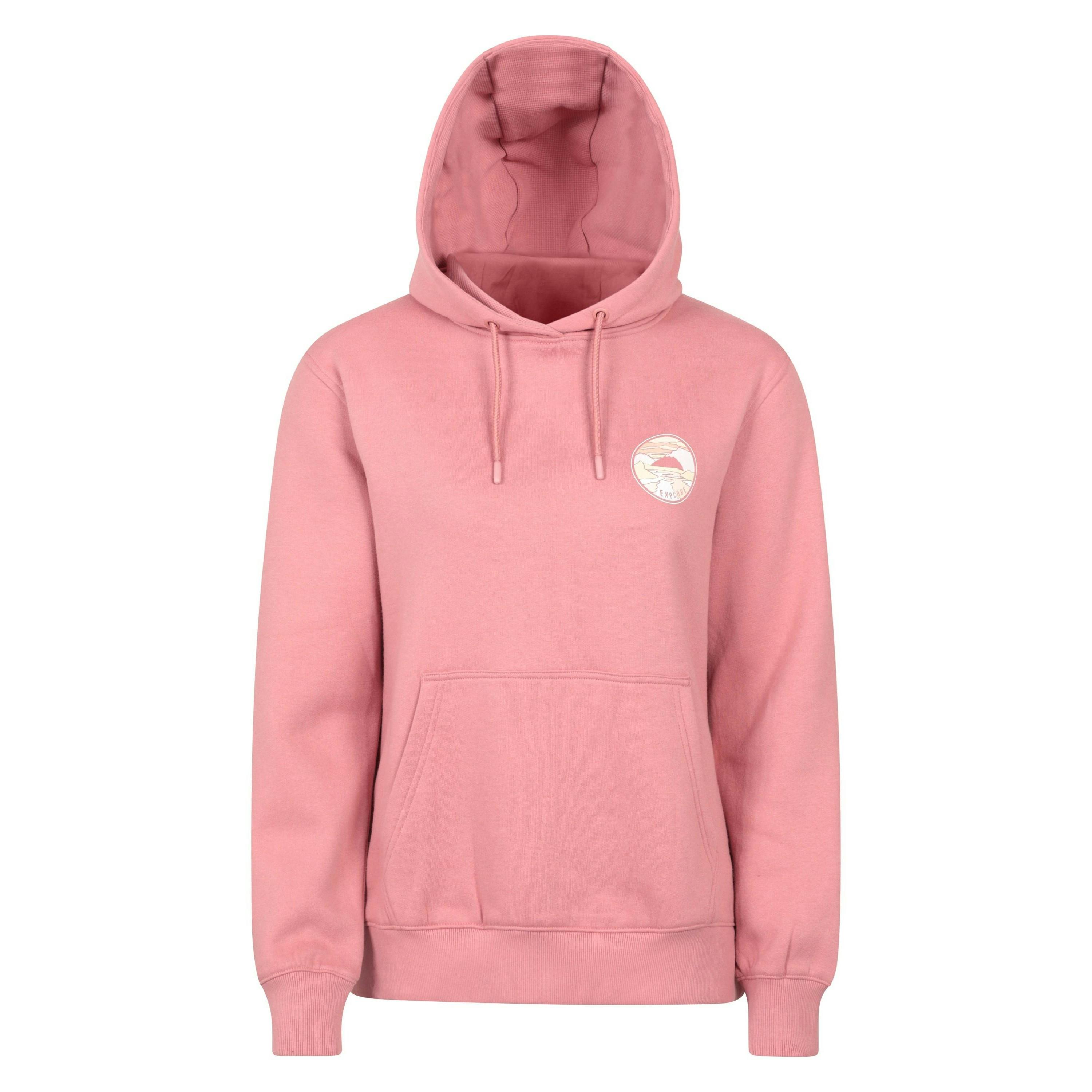 Mountain Warehouse Women's Pink Landscape Regular Hoodie - Pale - 12 Uk - Pale - 60% Cotton/40% Polyester