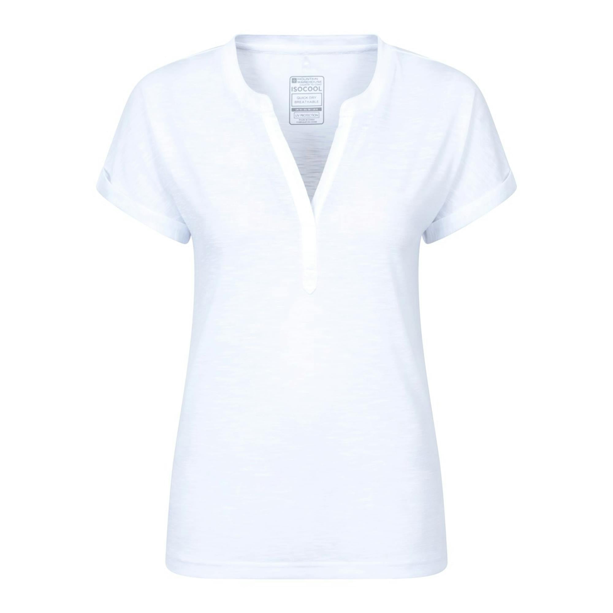 Mountain Warehouse Women's White / Skye Slub Quick Dry T-Shirt - 16 Uk - 100% Polyester