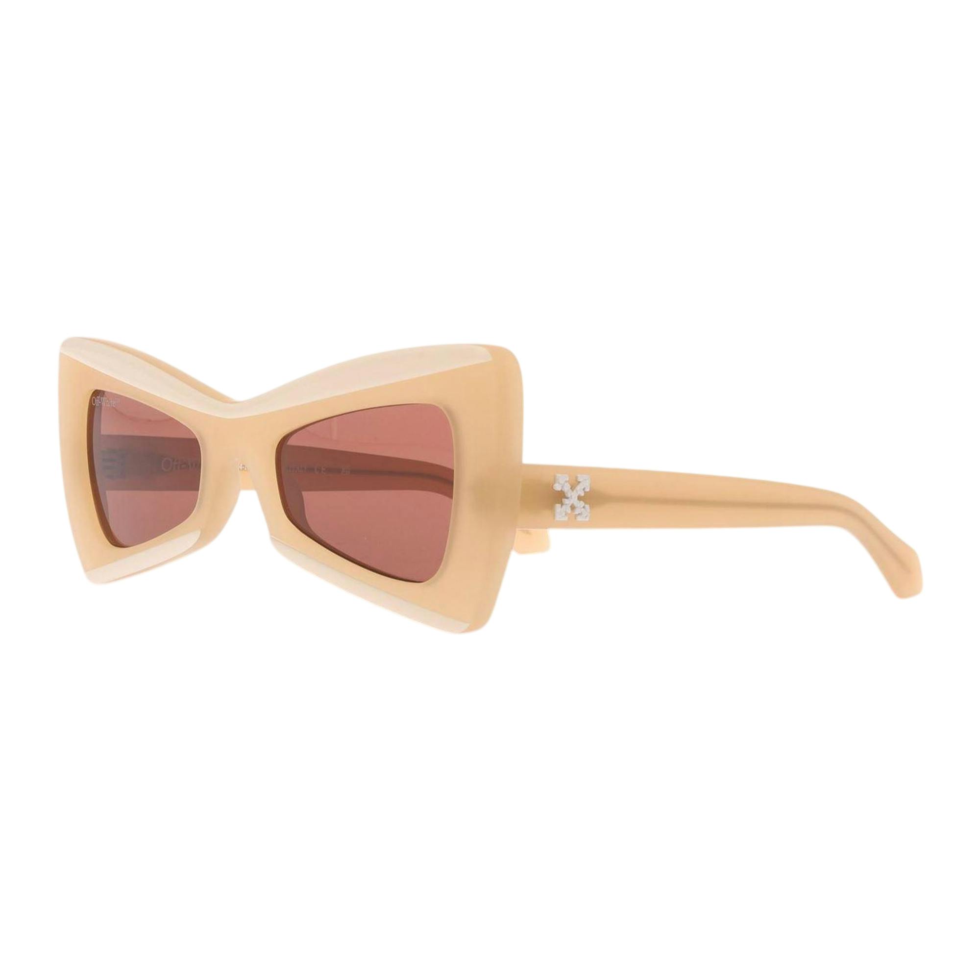 Off-White White/Brown Off- Off Nashville Angular Sunglasses - Sand - One Size - 100% Mixed