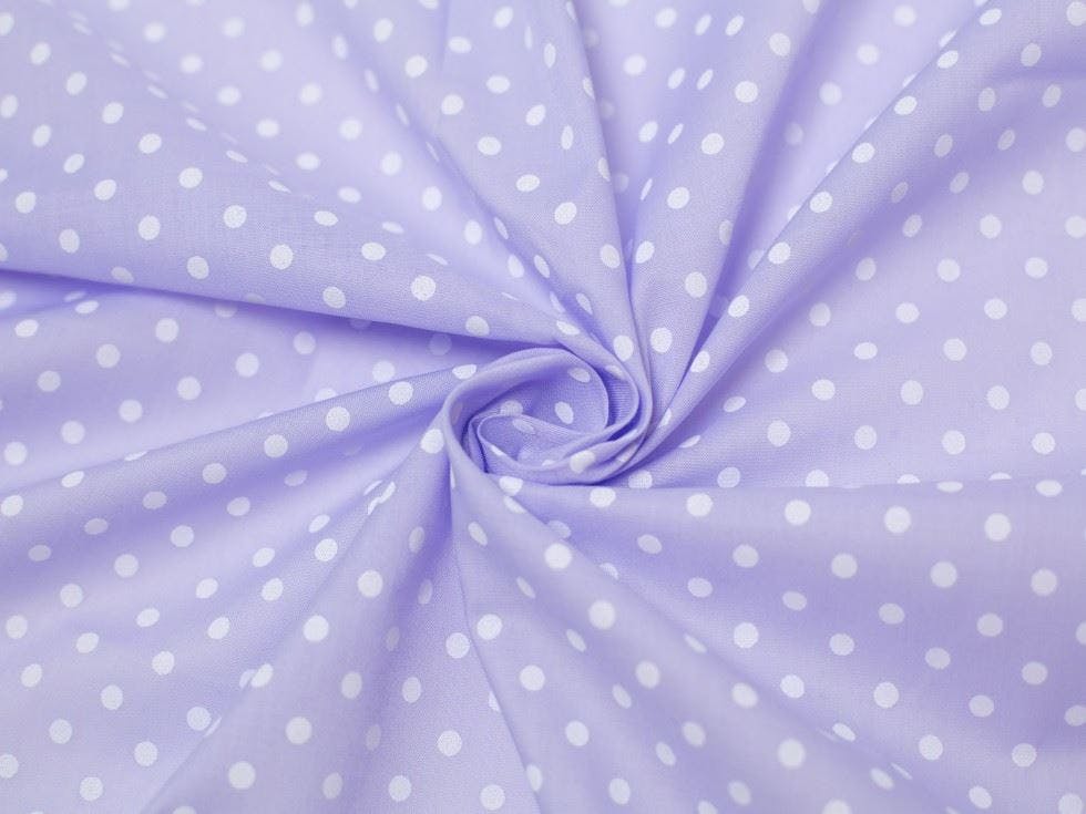 Minerva Lilac Core Range Printed Polycotton Fabric - Spots Design Dressmaking Fabric, 112.5 Cm / 45" Wide - Per Metre