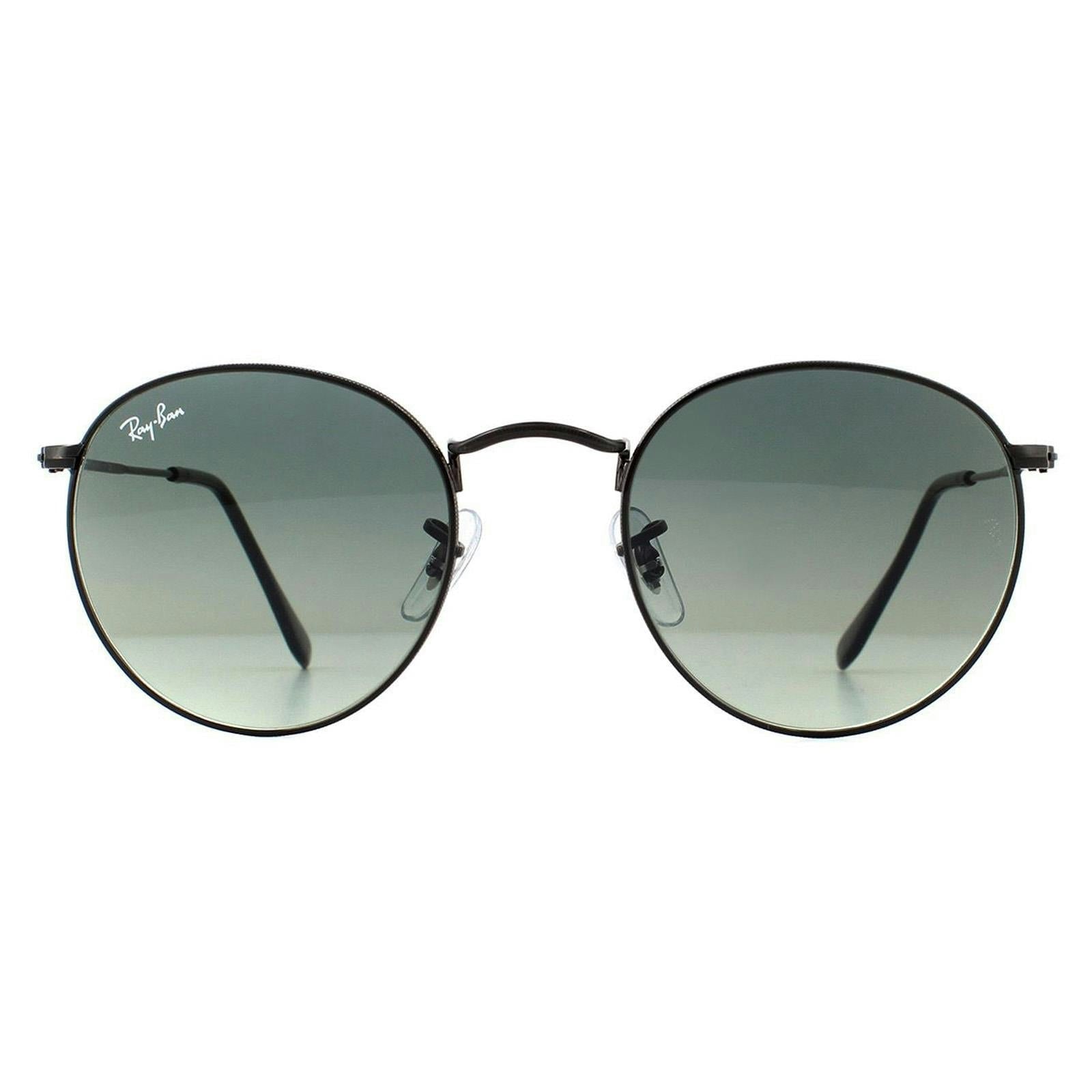Ray-Ban Unisex Sunglasses Round Flat Lenses 3447N 002/71 Black Grey Gradient 50mm Metal - One Size - Image 12