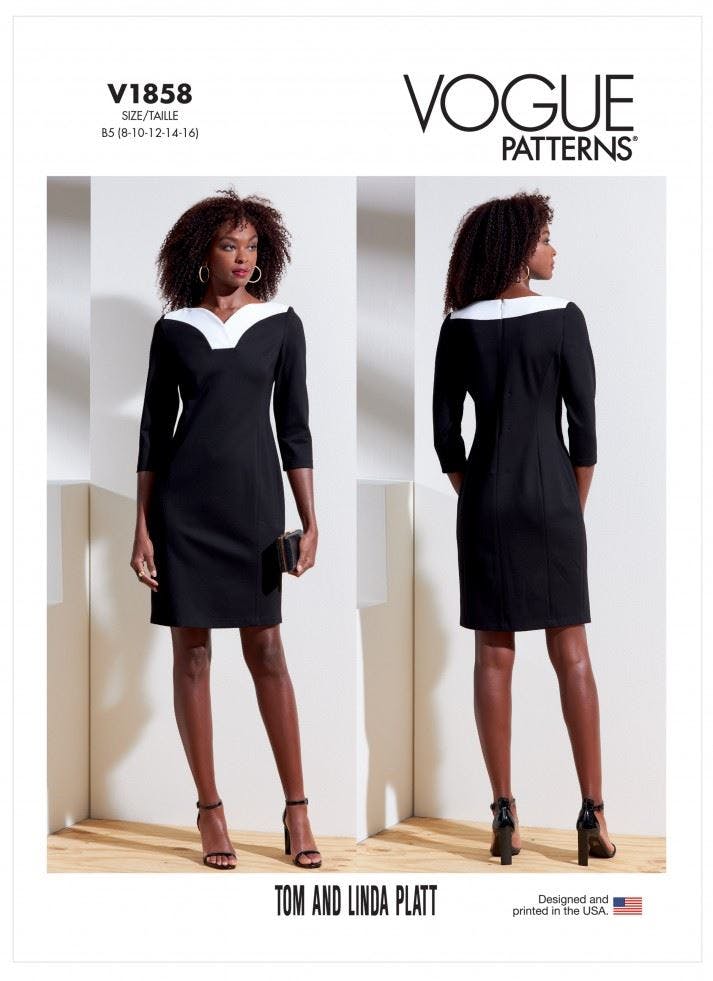 Vogue Women's Sewing Pattern 1858, Dresses For B5 (8-10-12-14-16) - Intermediate - F5 (16-18-20-22-24)