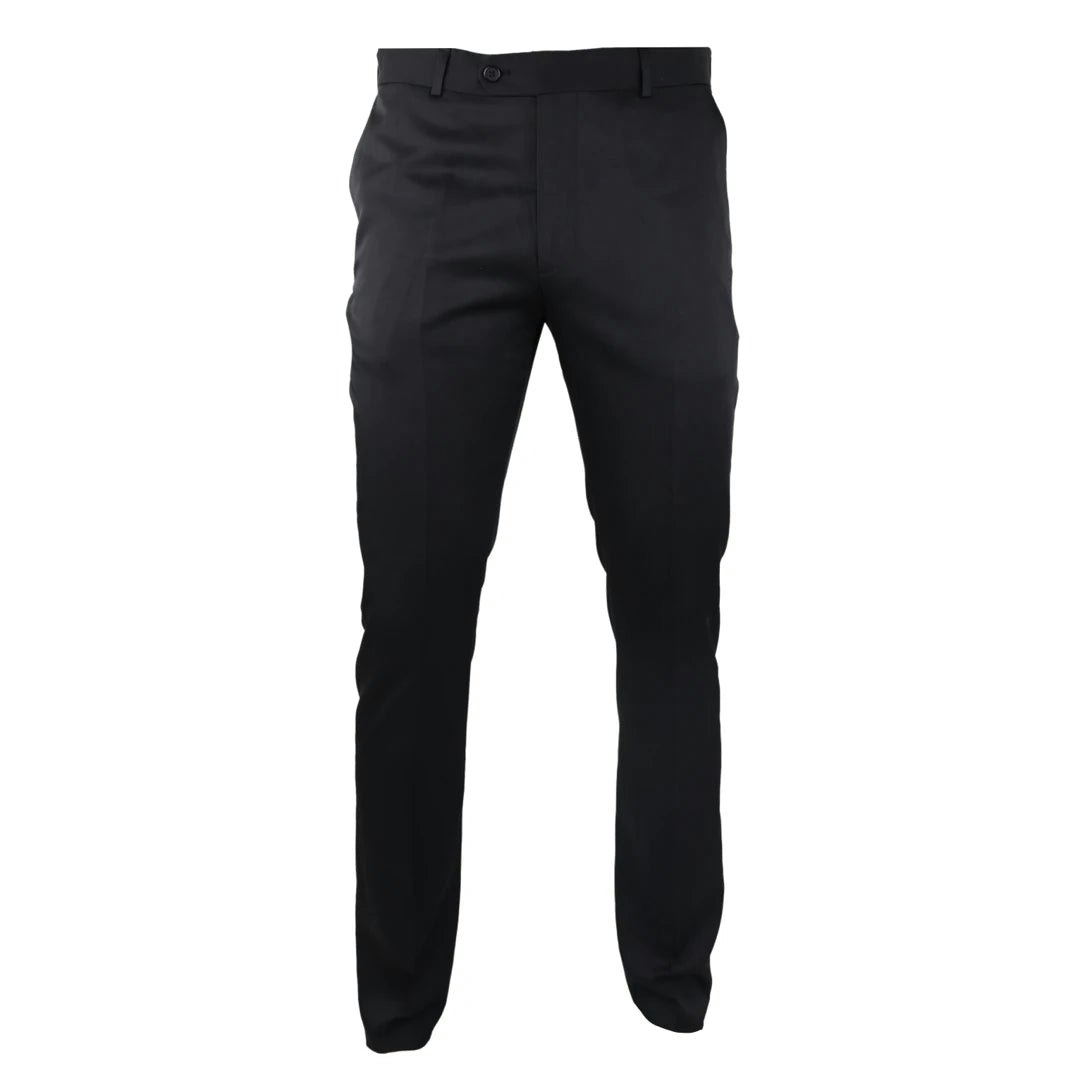 Truclothing Men's Black Satin Trousers Tuxedo Dinner Suit Smart Formal - 42W 32L
