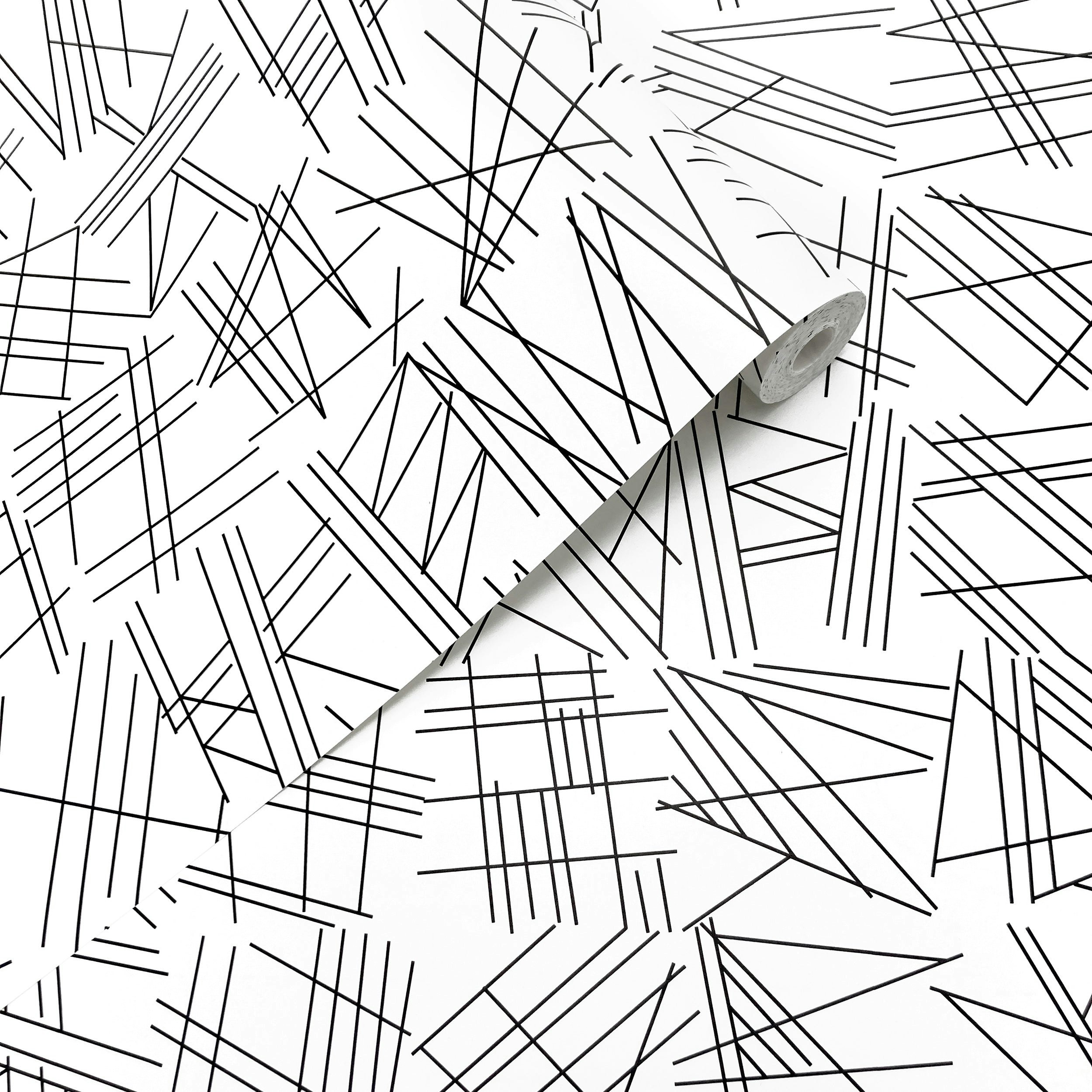 Erica Wakerly Black/White Tilt And Wallpaper - 10M Roll