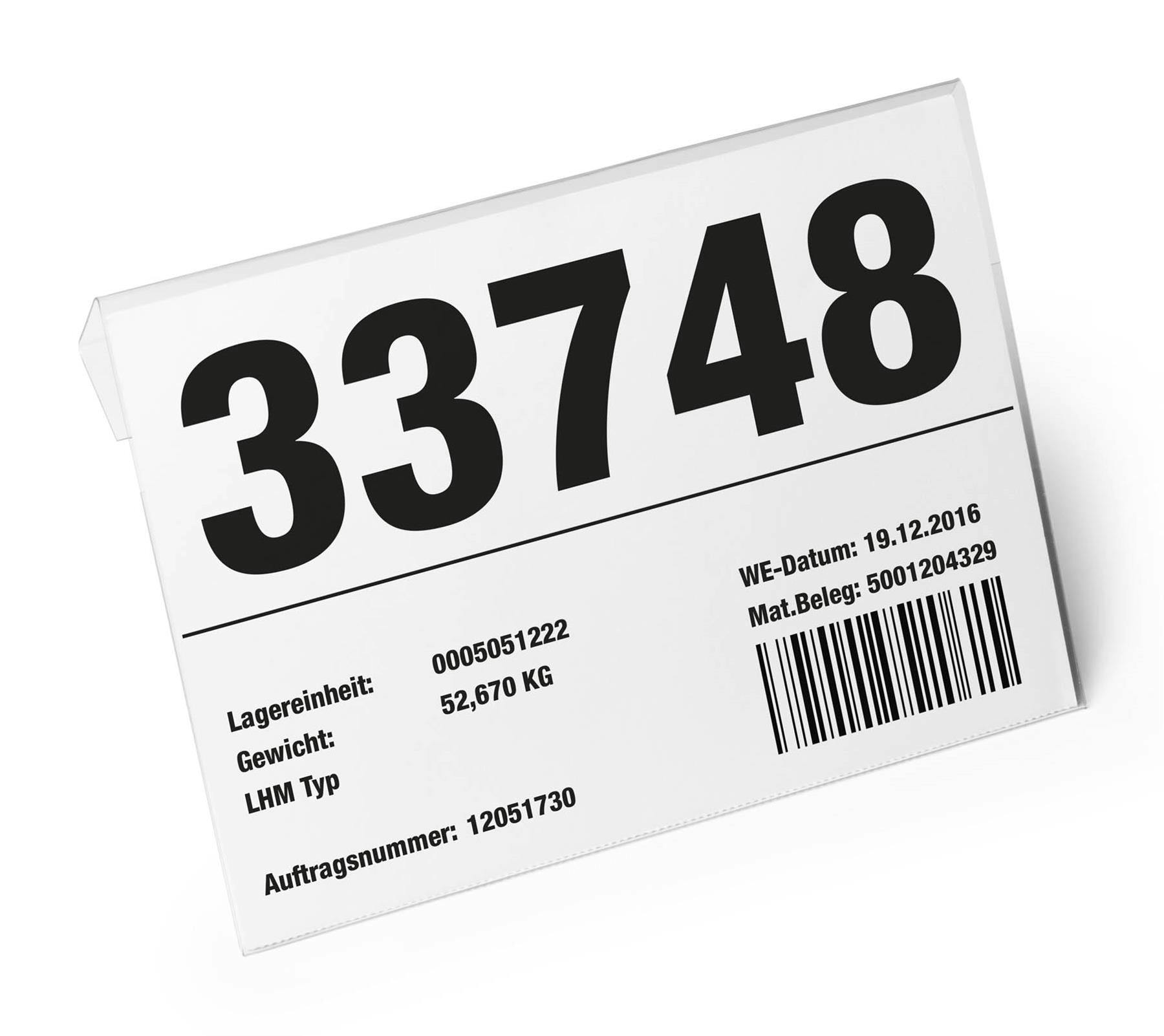 Rackhams Clip-On Ticket Label Holder Document Pocket | 10 Pack | A5