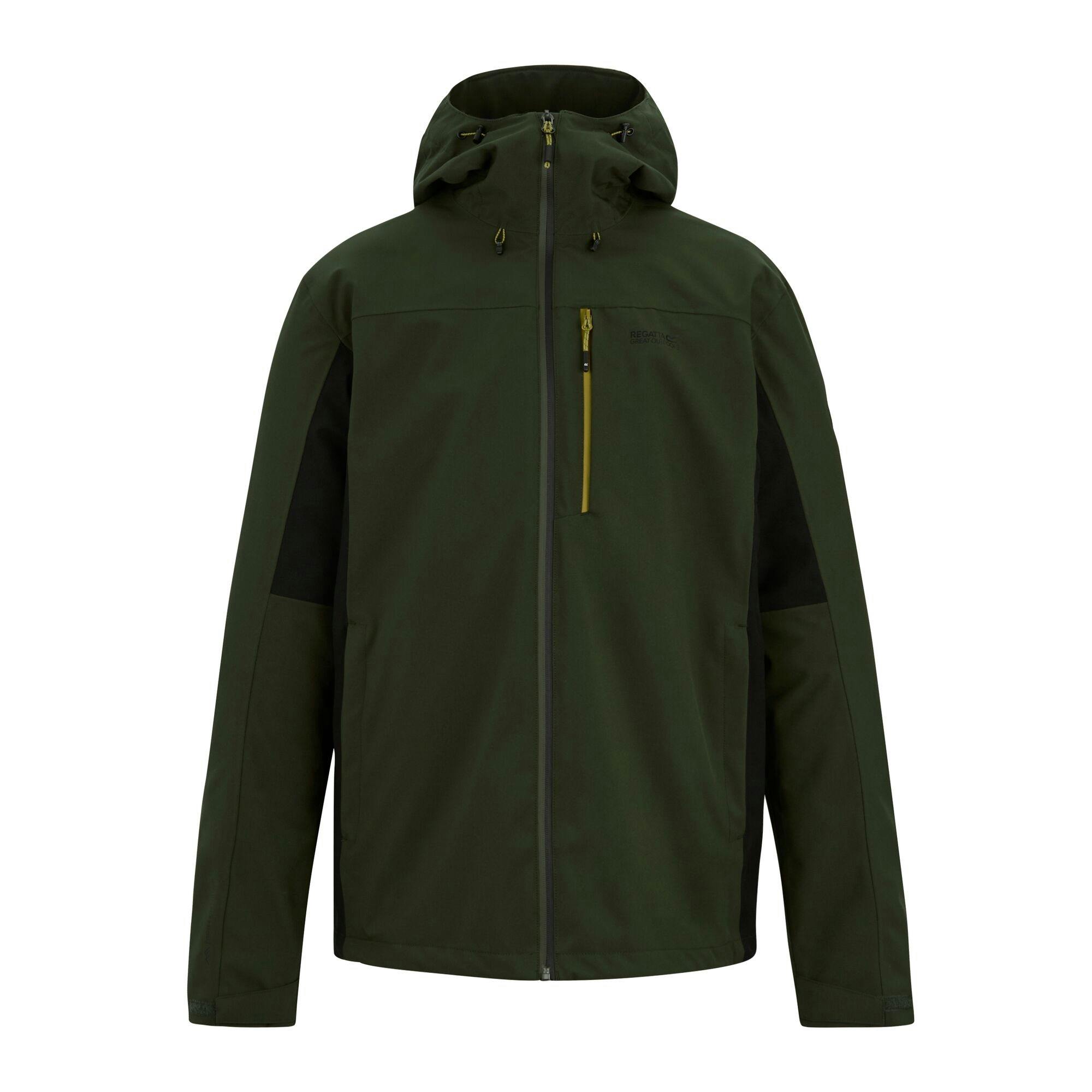 Regatta Men's Dark/Black Birchdale Ii Waterproof Jacket - Khaki/ - S - Khaki/ - 100% Recycled Polyester