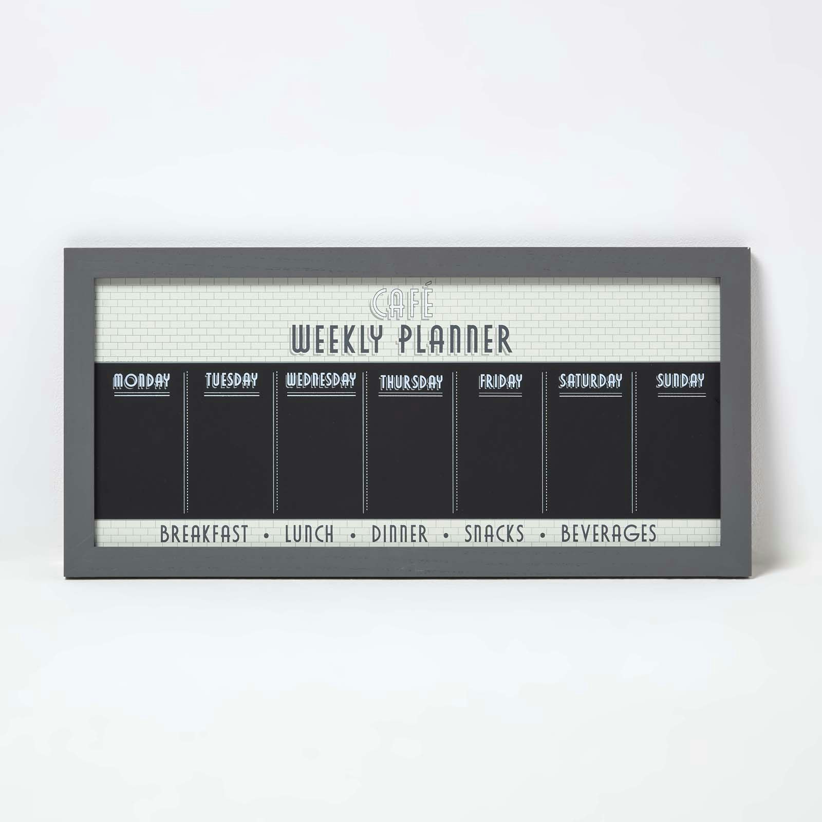 Rackhams Grey/Black Café Weekly Planner Chalkboard