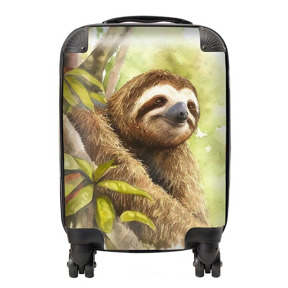 Warren Reed Green Sloth Watercolour Suitcase - Mini Cabin