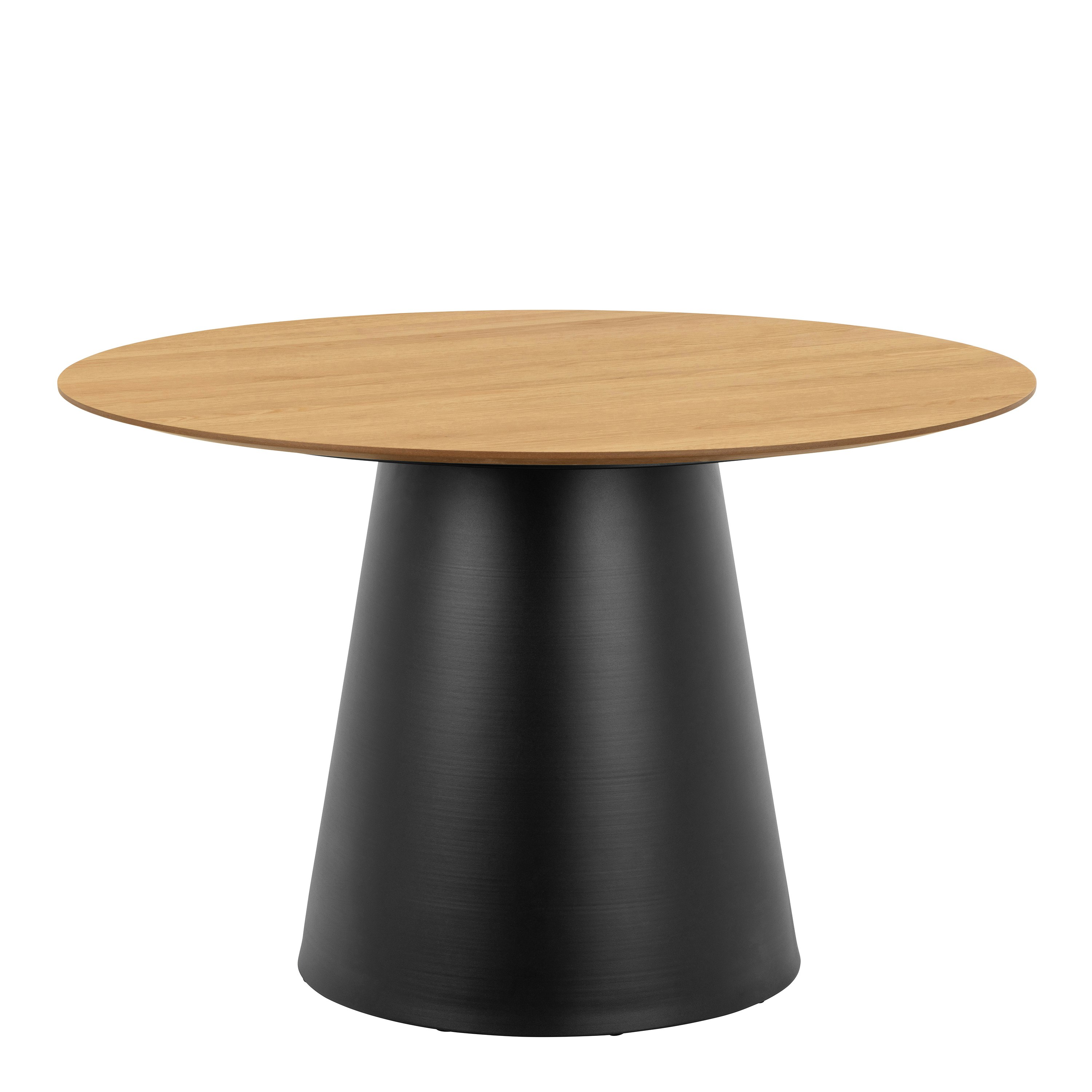 Rackhams Black/Brown Soli Round Dining Table In Oak/ 120X75cm - No