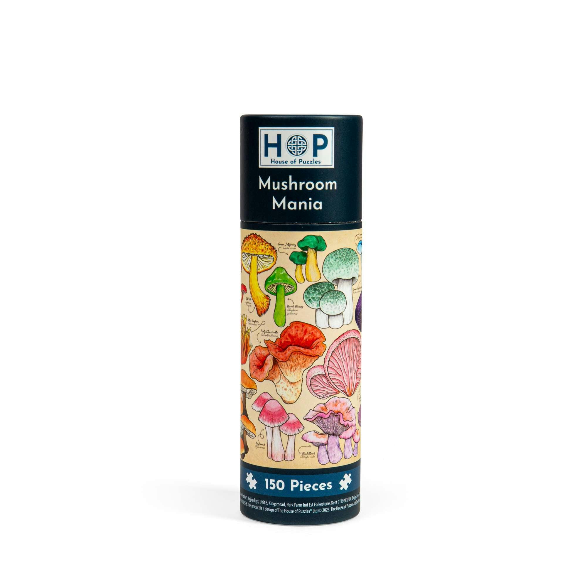The House Of Puzzles Mushroom Mania Jigsaw Puzzle Tube - 150 Piece