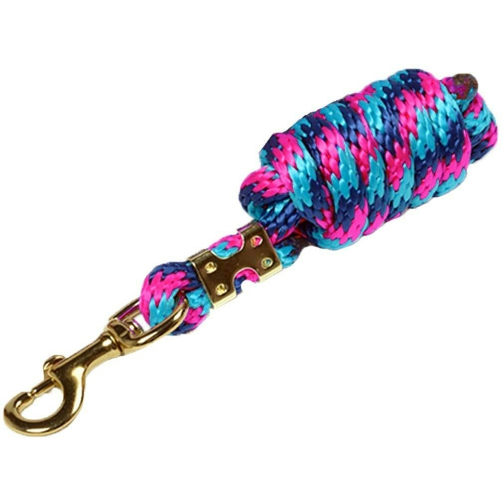 Shires Pink/Turquoise Topaz Horse Lead Rope - /Navy - /Navy 1.8M