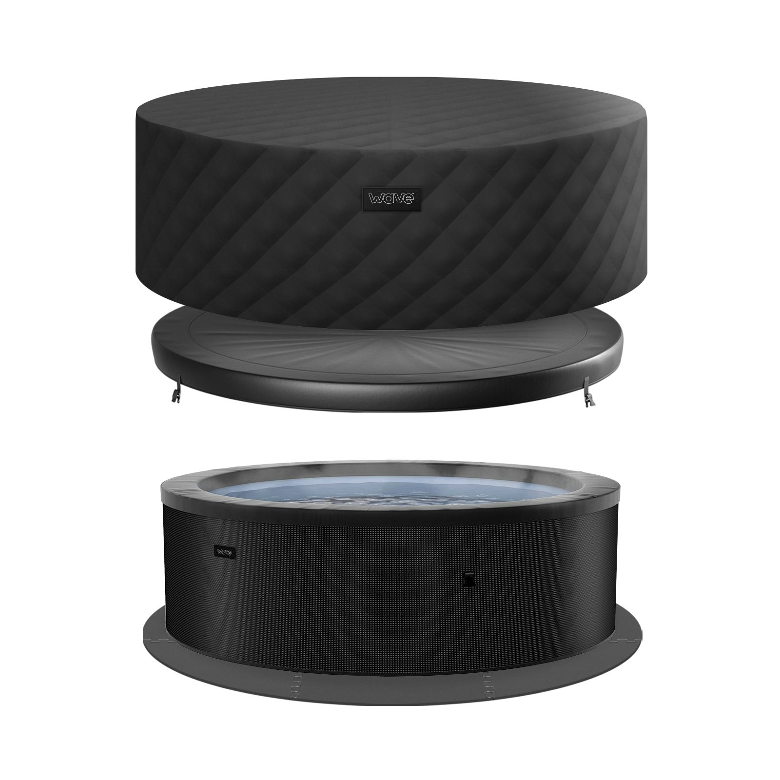 Rackhams Black Tahoe | 4/6-Person Eco Foam Energysave Hot Tub Bundle | Built-In Integrated Heater - Charcoal - 6 Person | 184X70cm