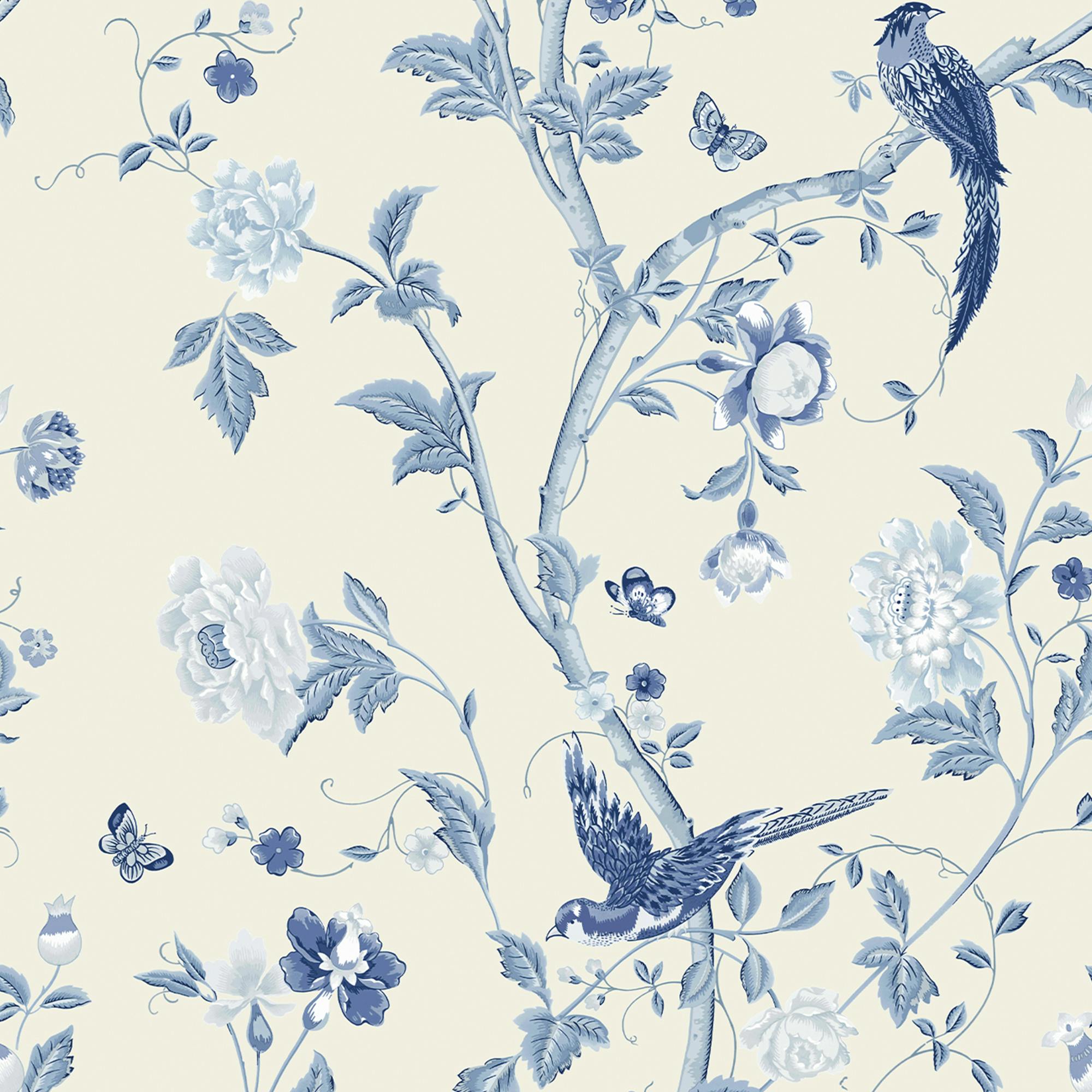 Laura Ashley Blue Summer Palace Wallpaper - Royal - 10M