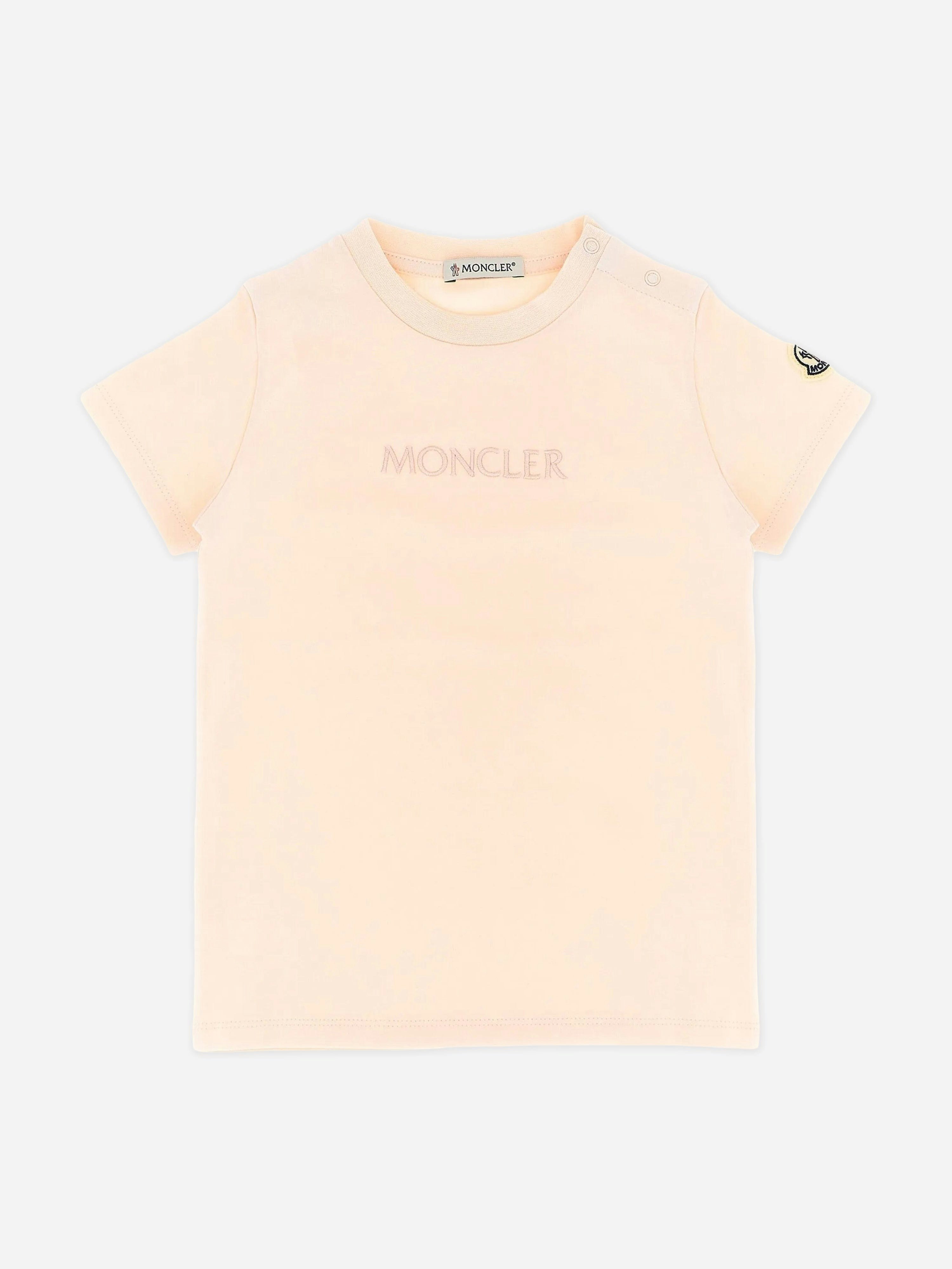 Moncler Enfant Women's Pink Baby Girls Logo T-Shirt In - 18 - 24 Mths