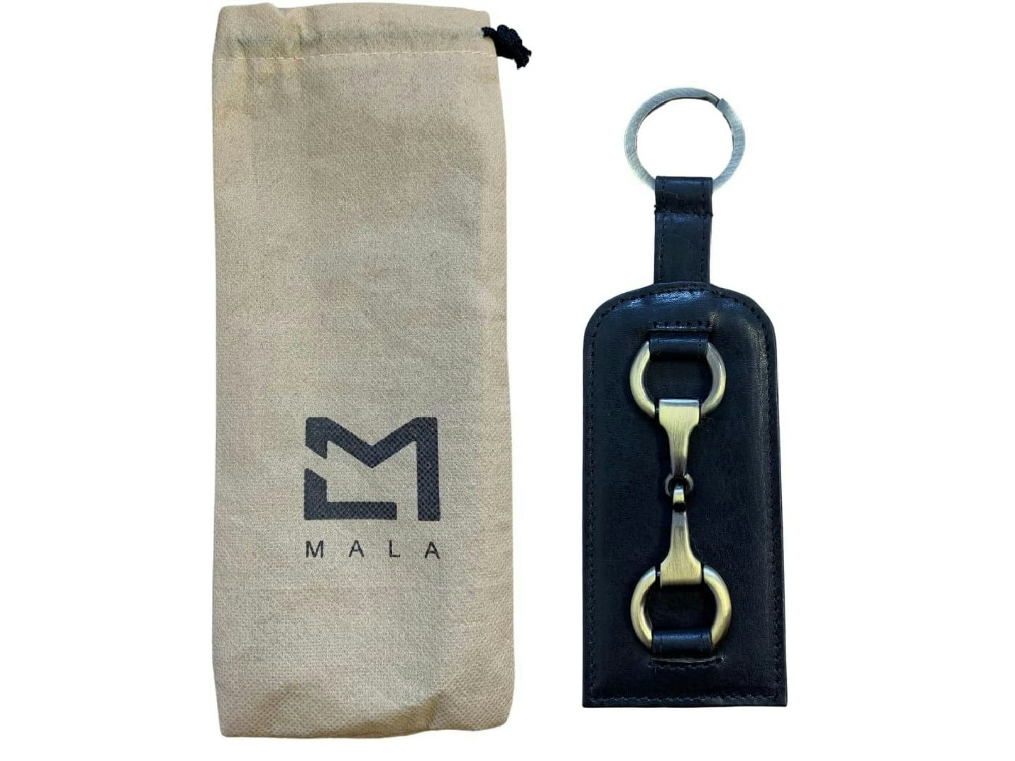 Mala Leather Black Steed Leather Equestrian Horse Keyring