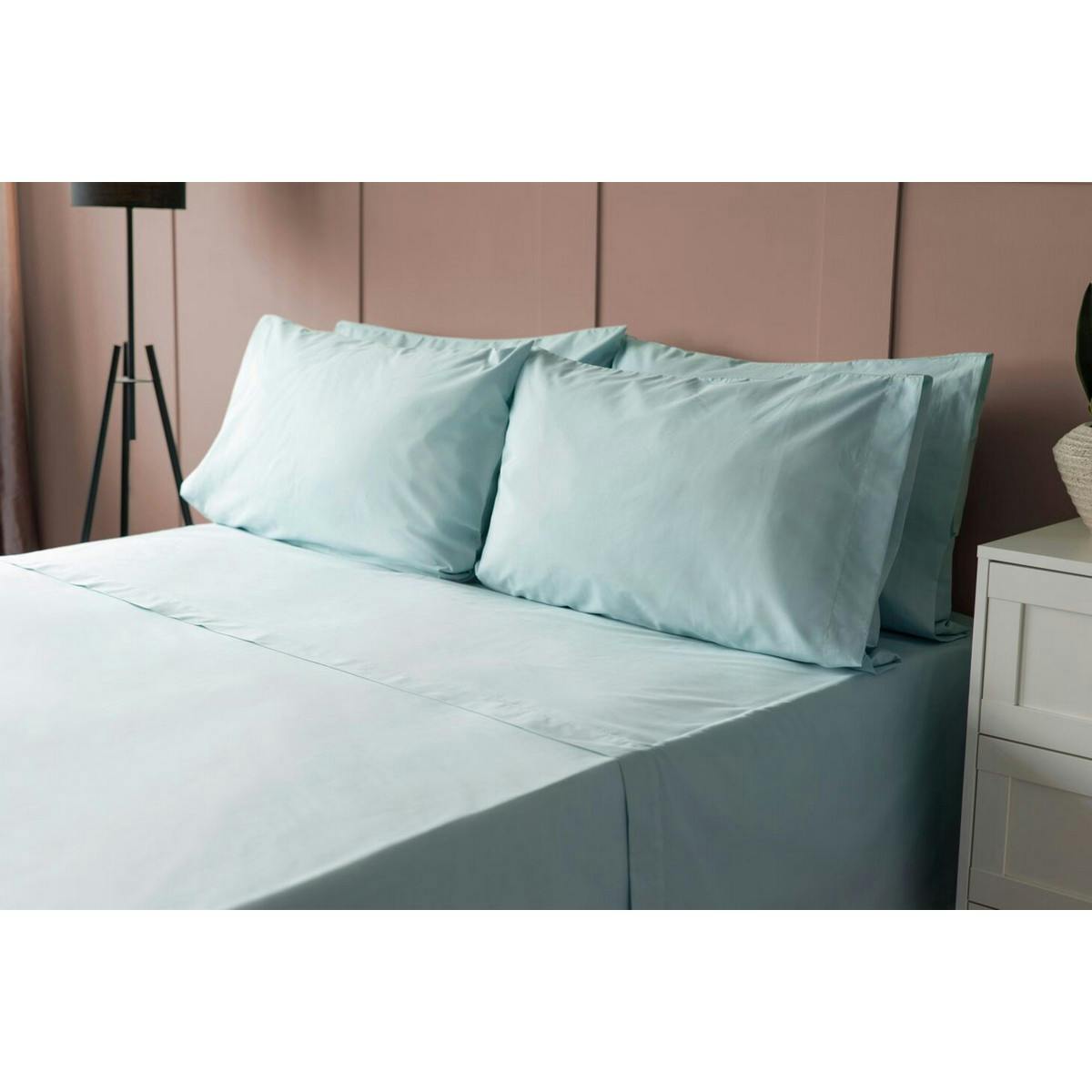 Belledorm 200 Thread Count Cotton Percale Ultra Deep Fitted Sheet - Duck Egg - Duck Egg - Superking - 100% Combed Cotton
