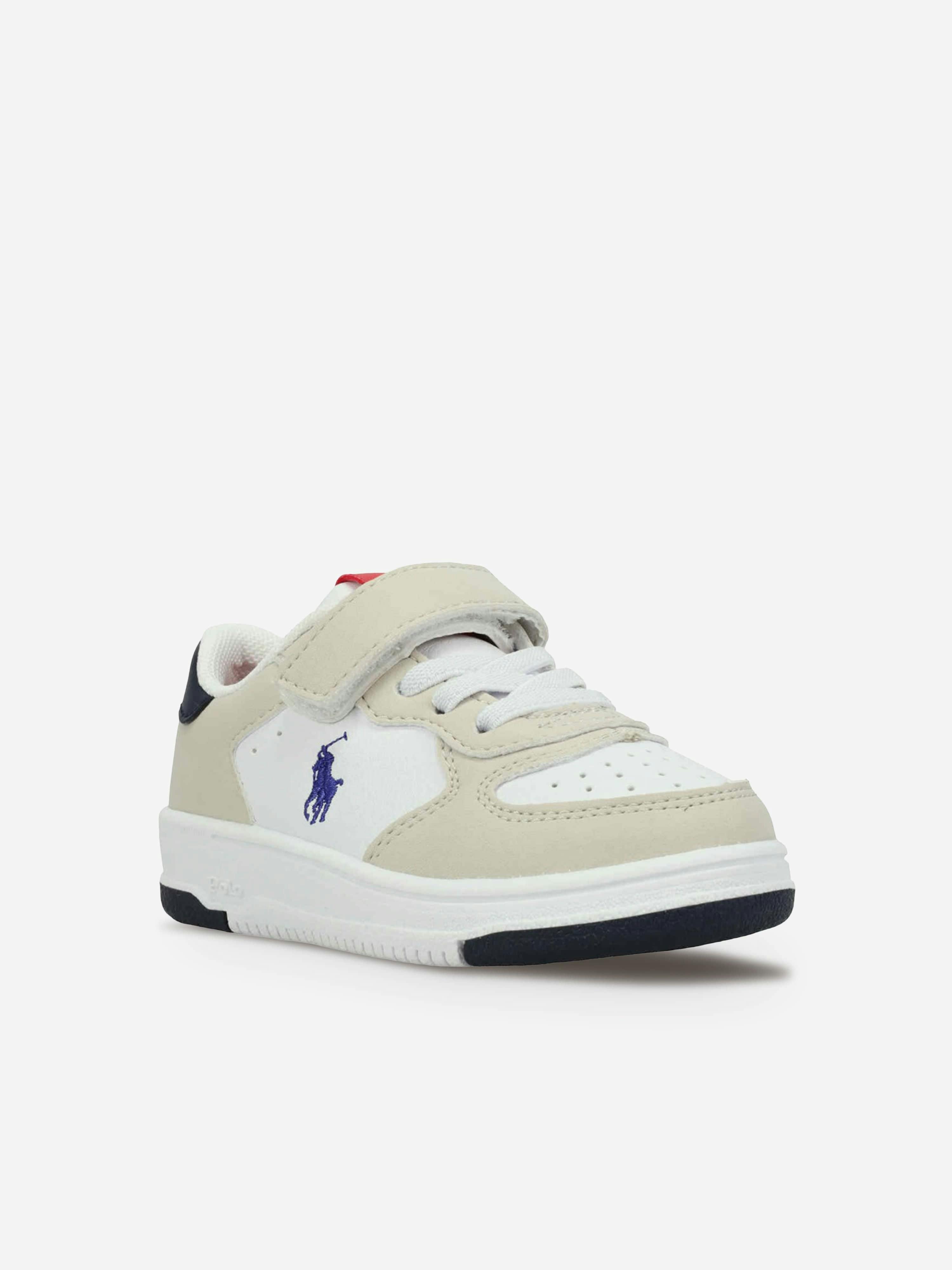 Ralph Lauren Kids White Masters Court Ps Trainers In - Eu 34 Uk 2.5 Us 3