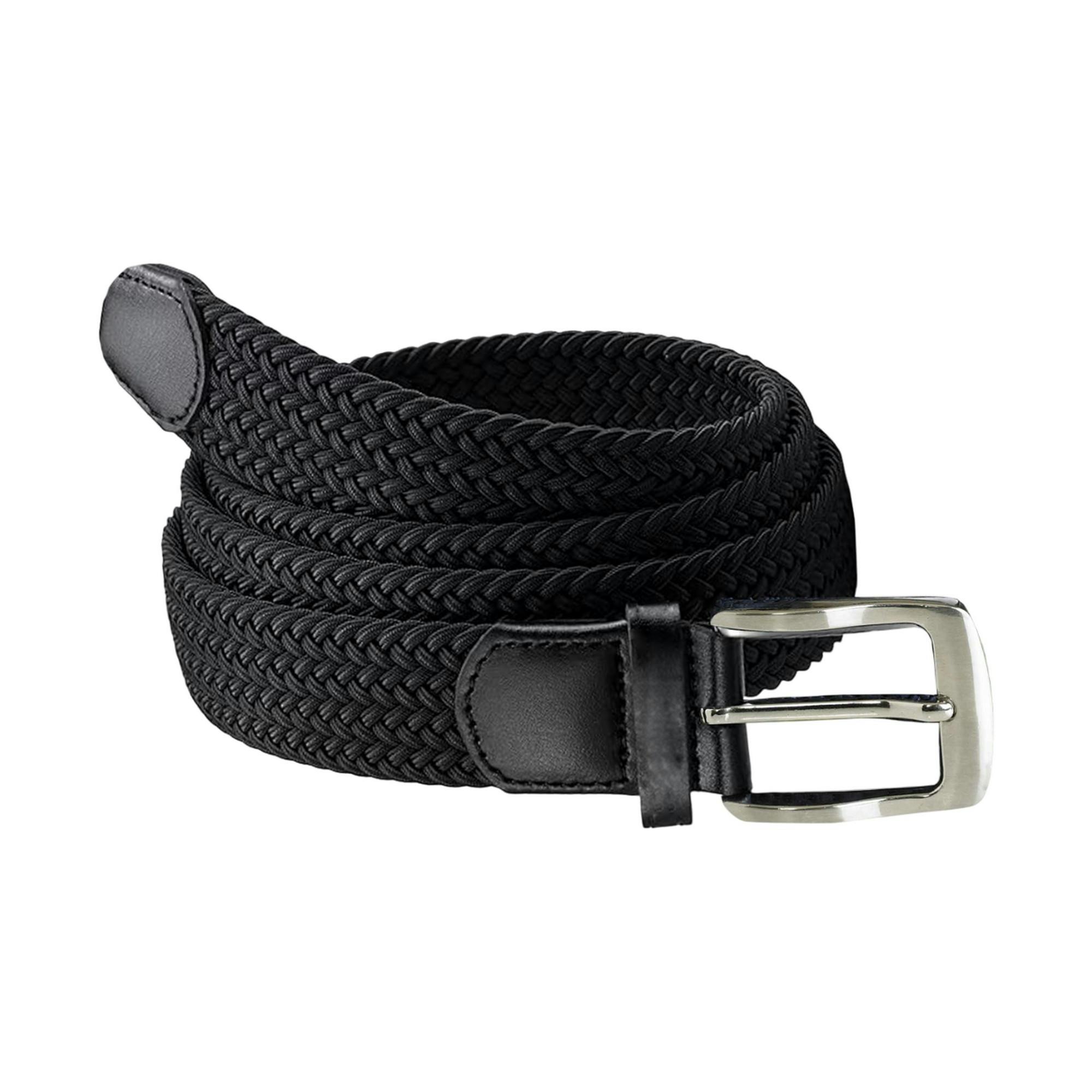 Duke Black D555 Simon Braided Stretch Belt - 6XL - 100% Polyester