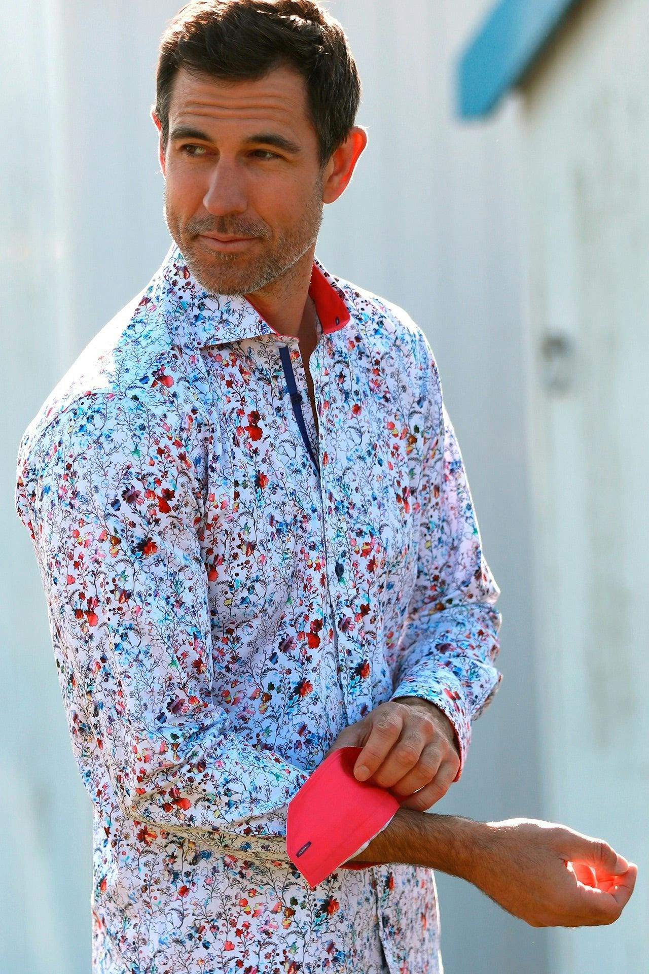 Claudio Lugli Men's Wild Bloom Print Shirt - Medium