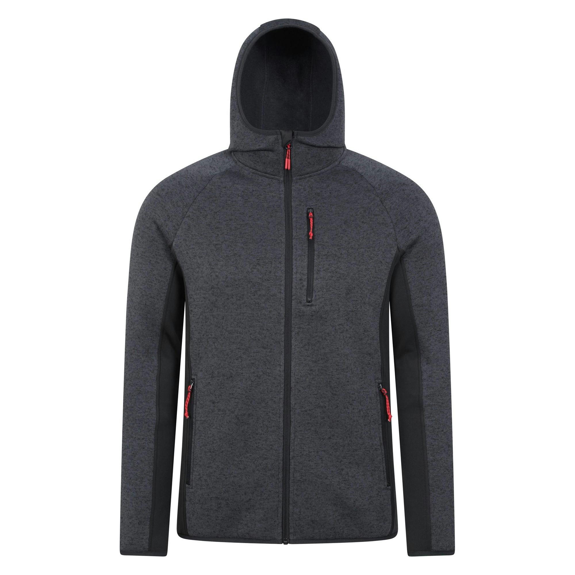 Mountain Warehouse Men's Black Treston Fleece Hooded Hoodie - L - 100% Polyester