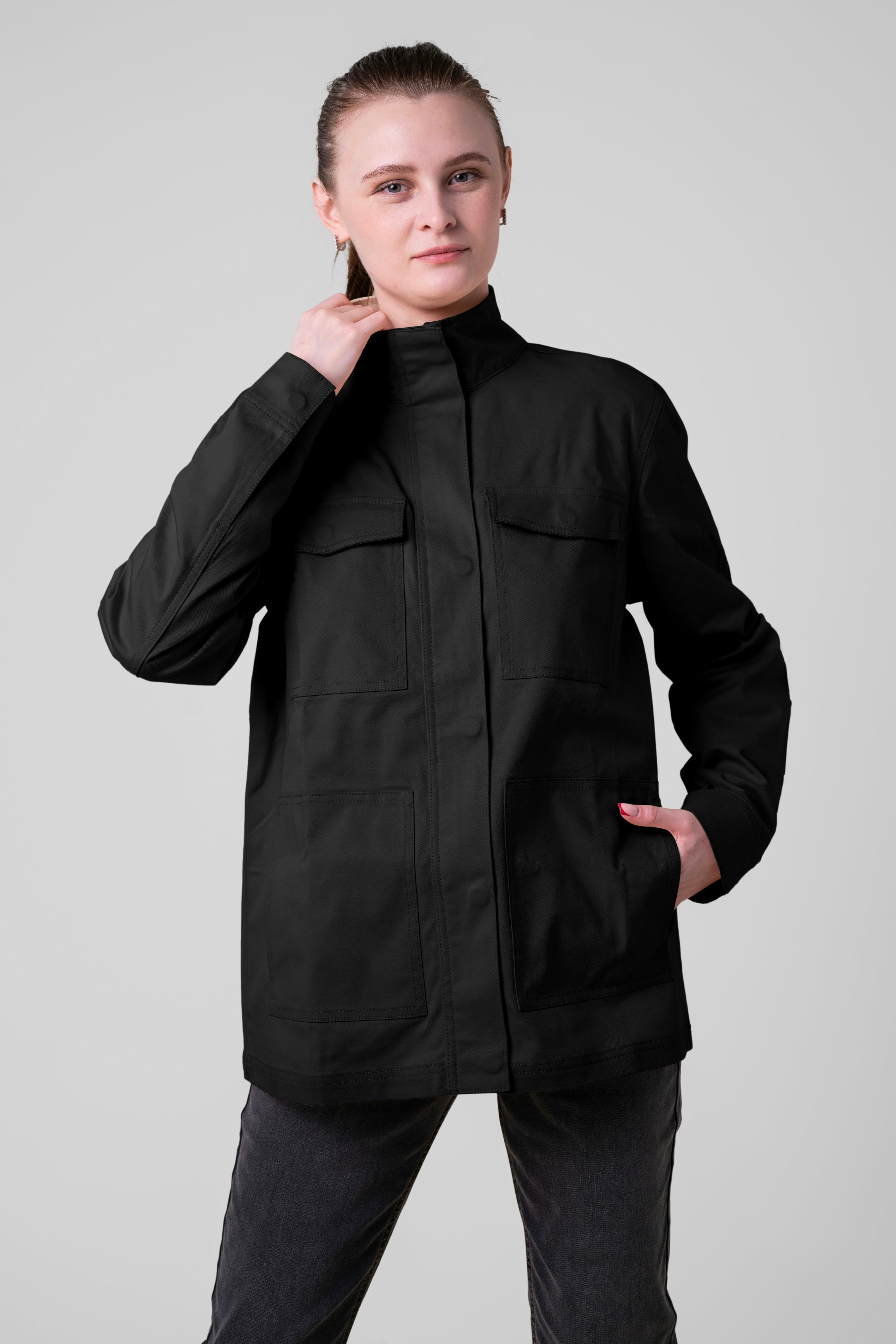 Enorsia Women's Black Oversize Traveller Jacket | In | Size: 10 - Image 6