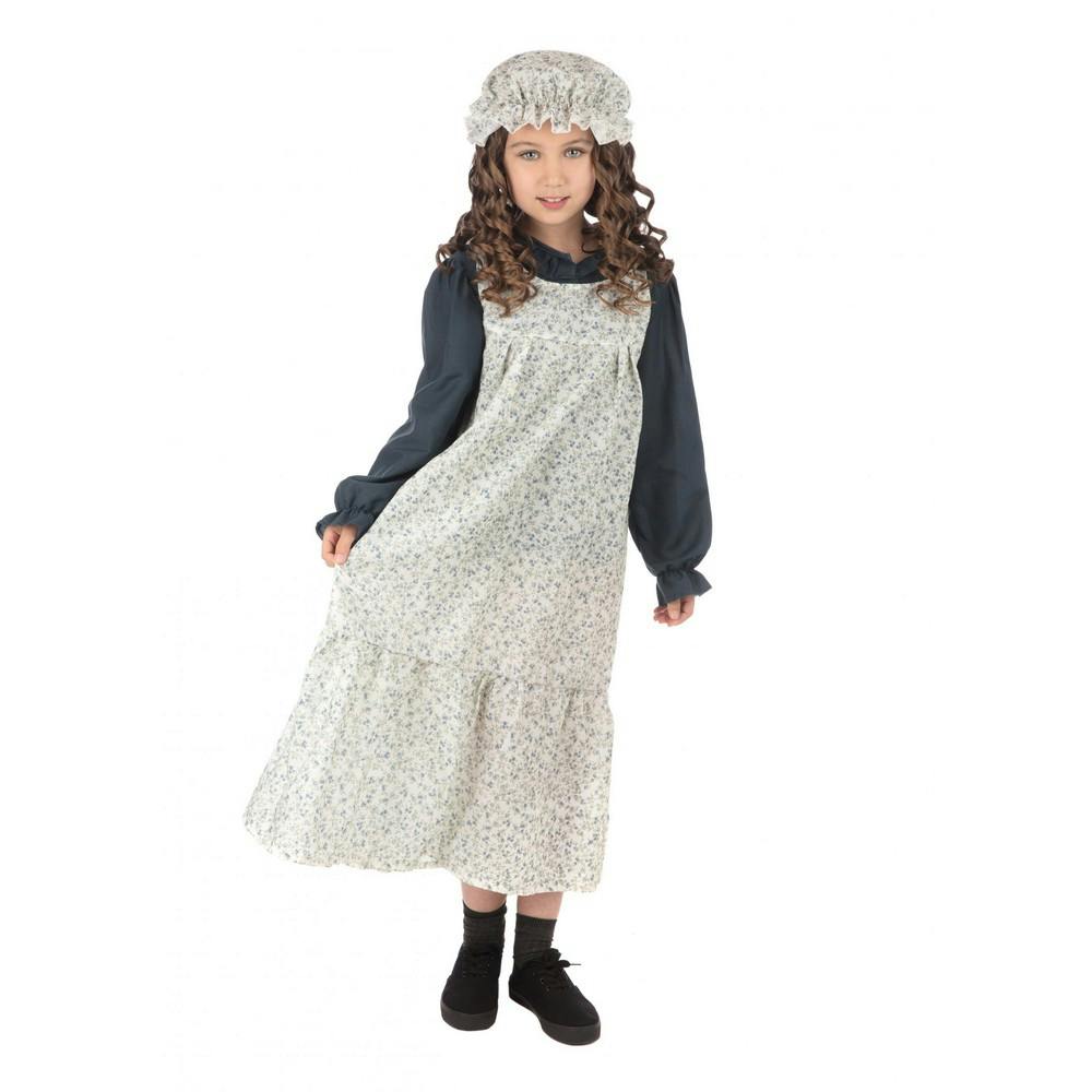 Bristol Novelty Girls White Classic Victorian Costume - /Navy - L - /Navy