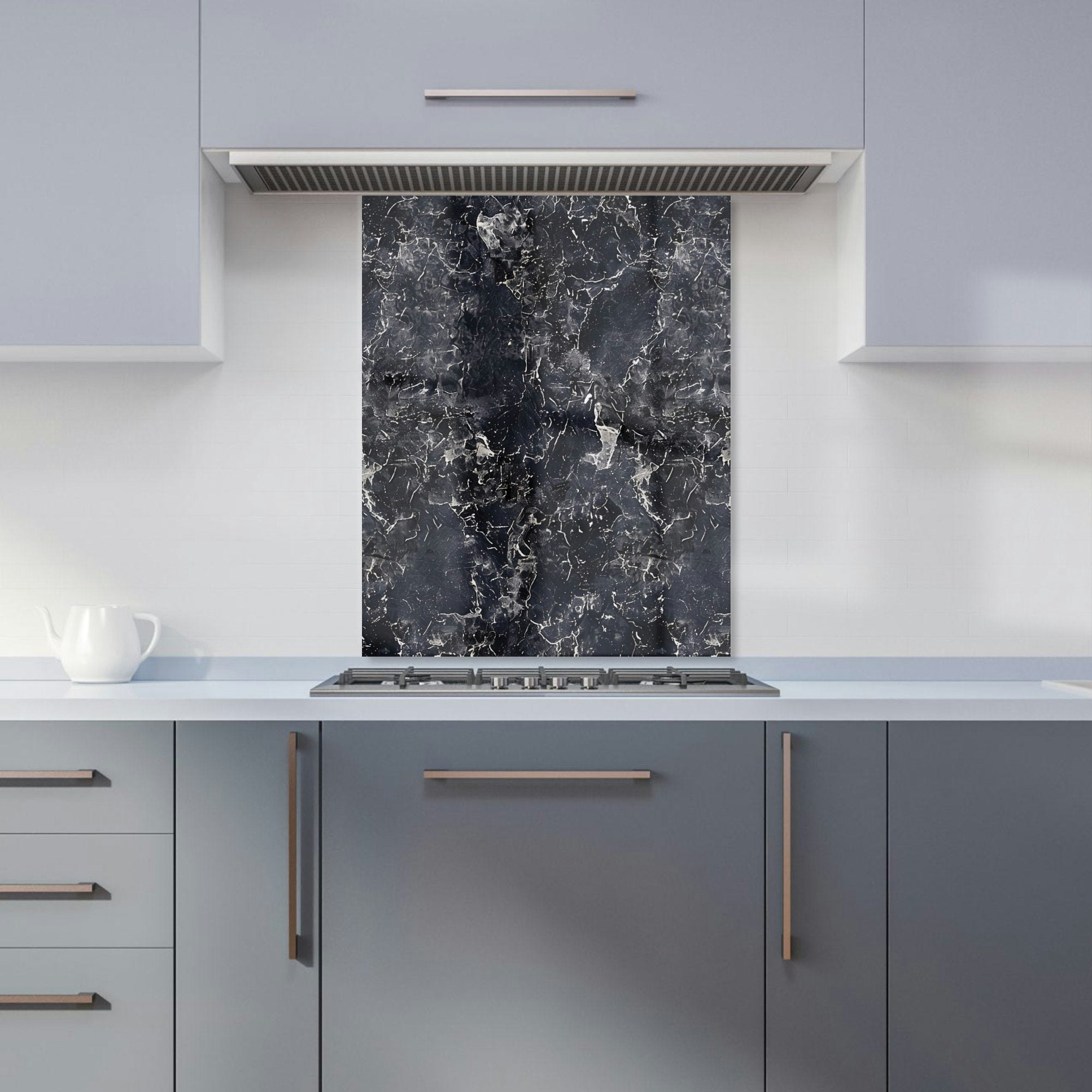 Warren Reed Black - Designer Quartz Effect Kitchen Splashback - W600mm X H750mm
