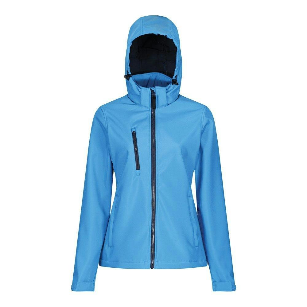 Regatta Women's Blue Venturer Hooded Soft Shell Jacket - French /Navy - 20 Uk - French /Navy - 100% Polyester