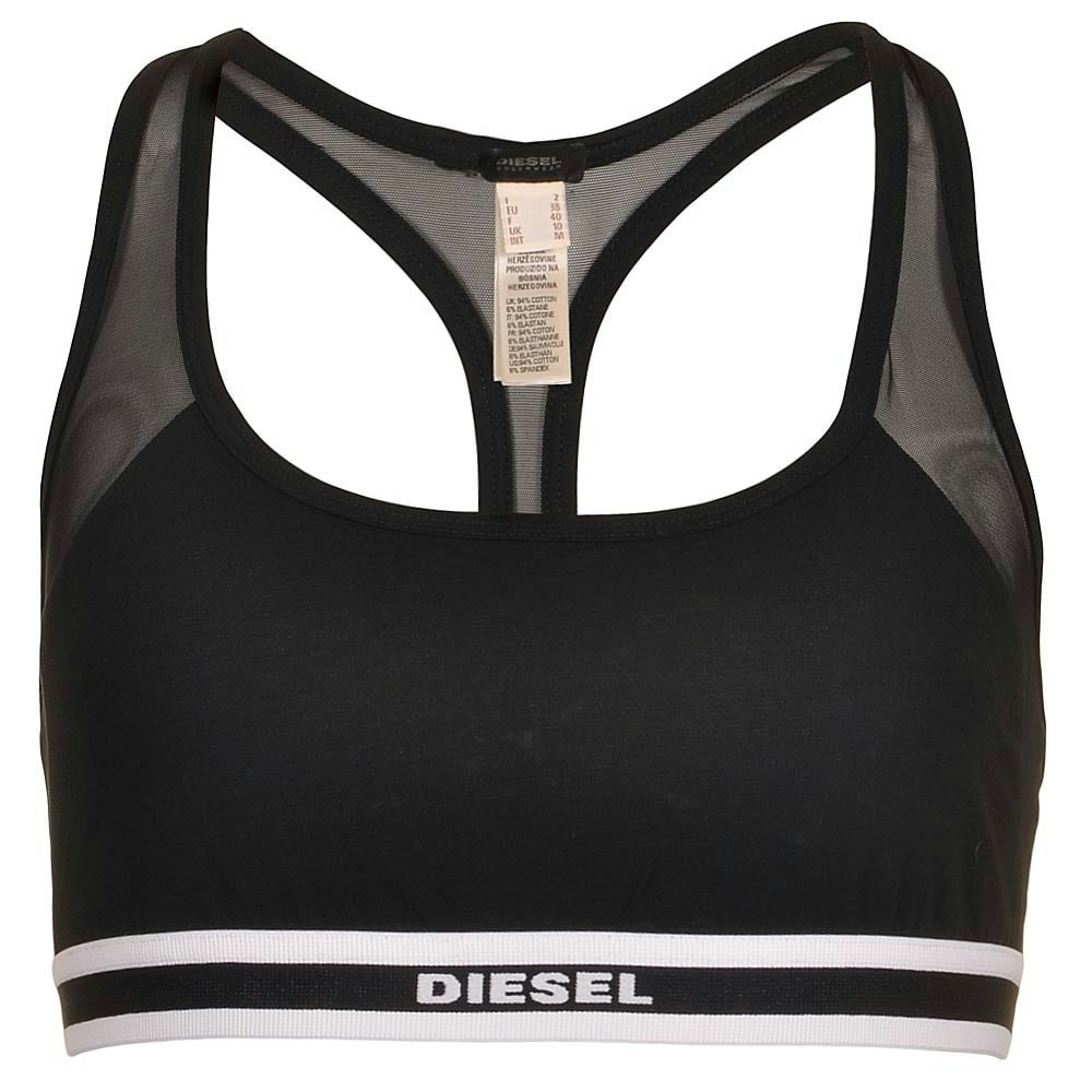 Diesel Women's Black Miley Cotton Stretch Mesh Bralette, - S