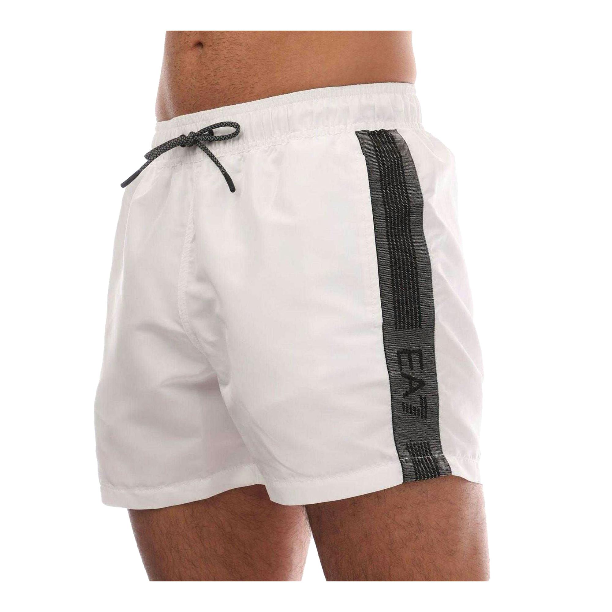 Emporio Armani Ea7 Men's White Polyester Swim Shorts - S - 100% Polyester