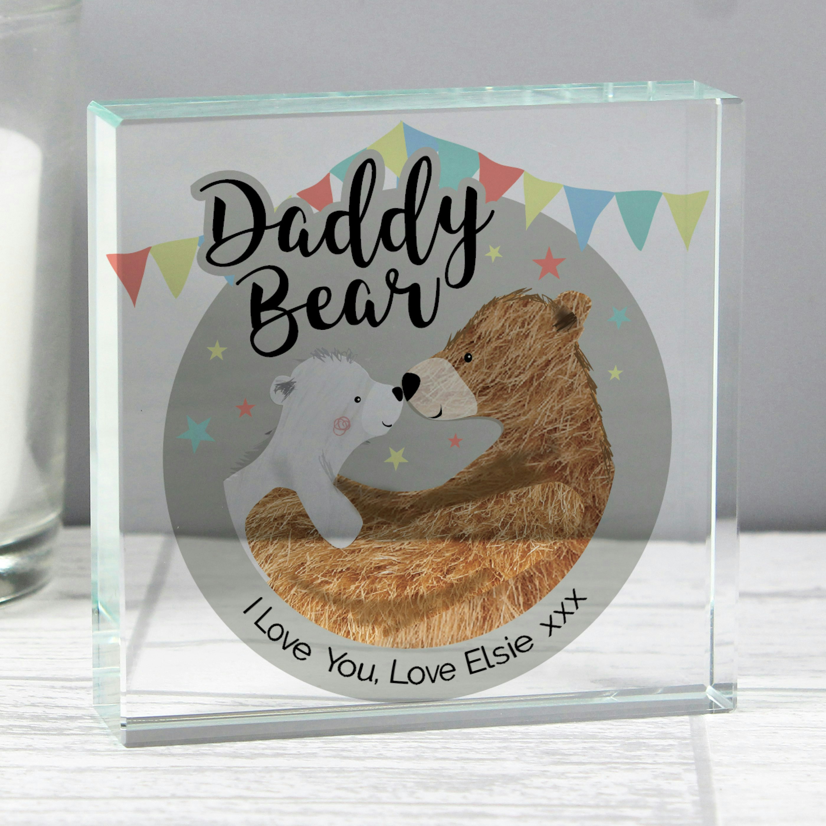 Rackhams Personalised Daddy Bear Crystal Token