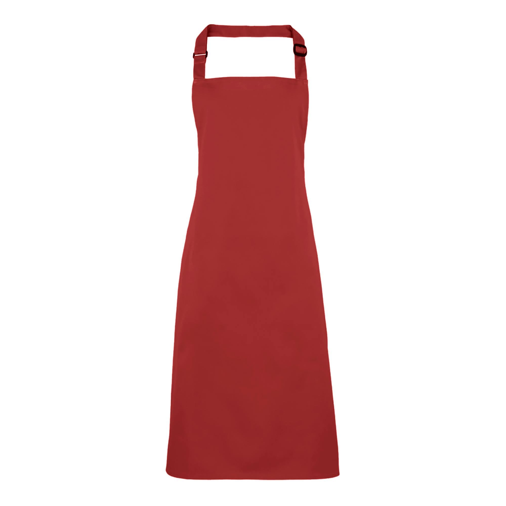 Premier (One Size, Red) Colours Bib Apron / Workwear (Pack Of 2) - Image 2