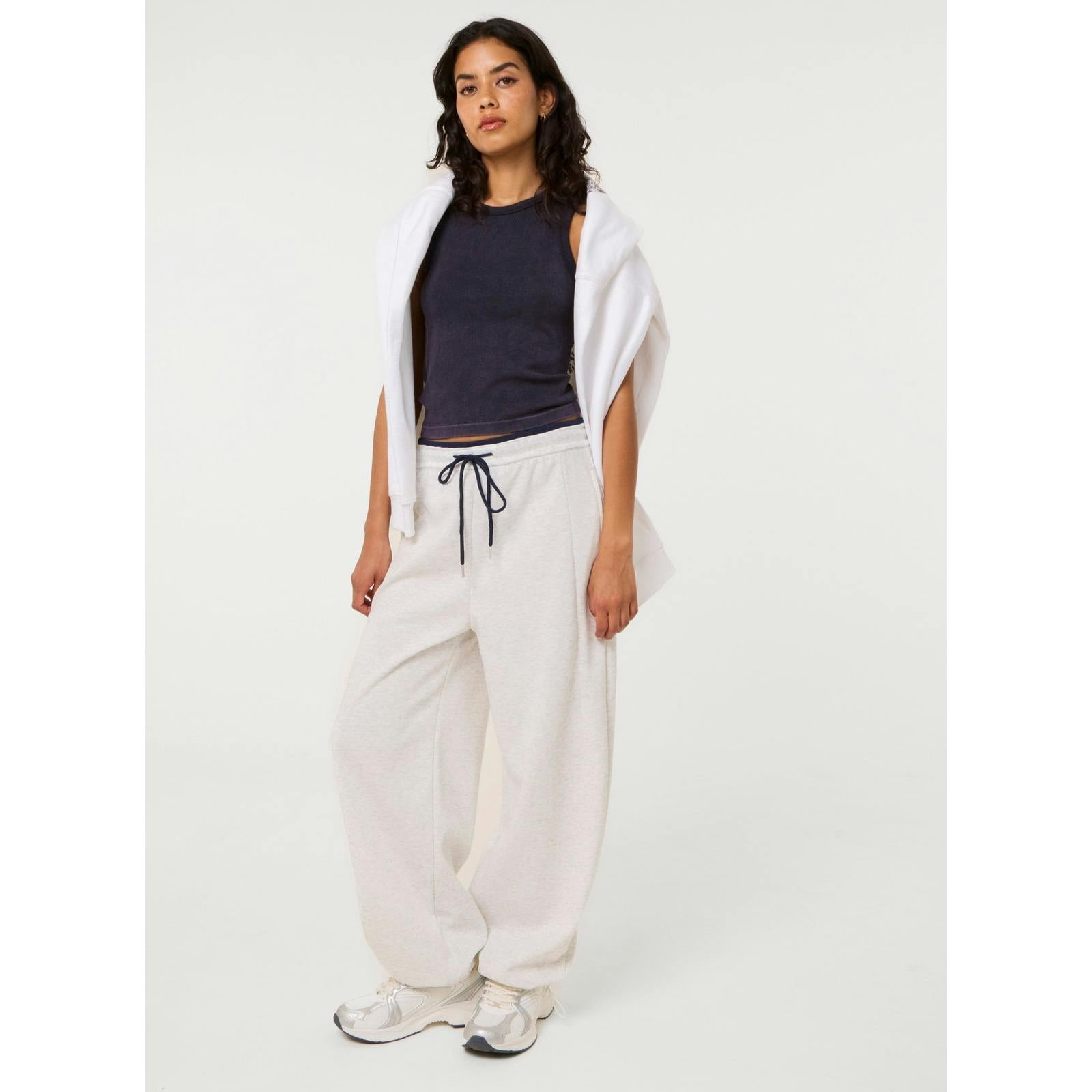 Pink Vanilla Women's Grey Wide Leg Joggers | Size: Medium - Image 4