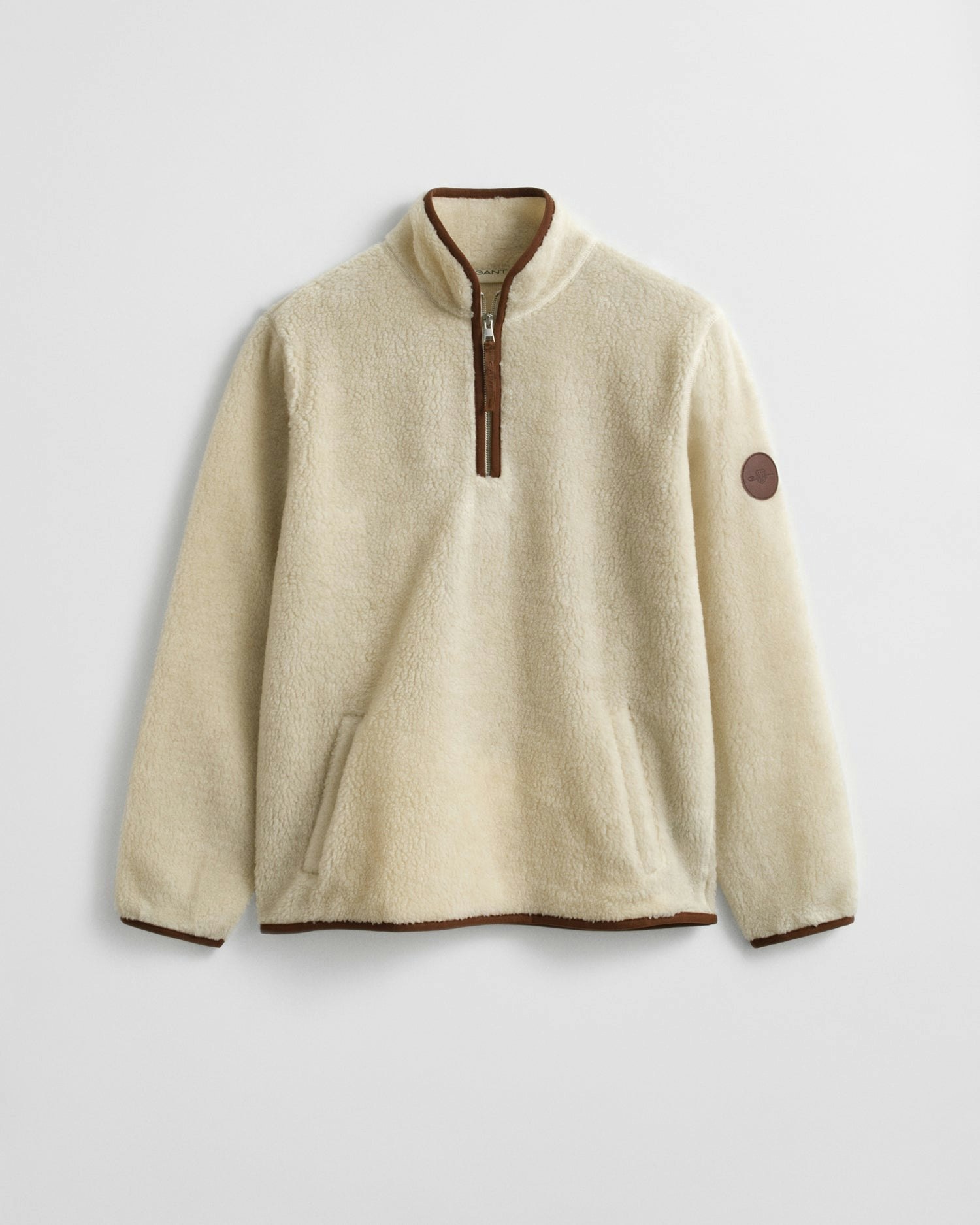 Gant Men's Cream Half Zip Fleece - 130 - 130 - L