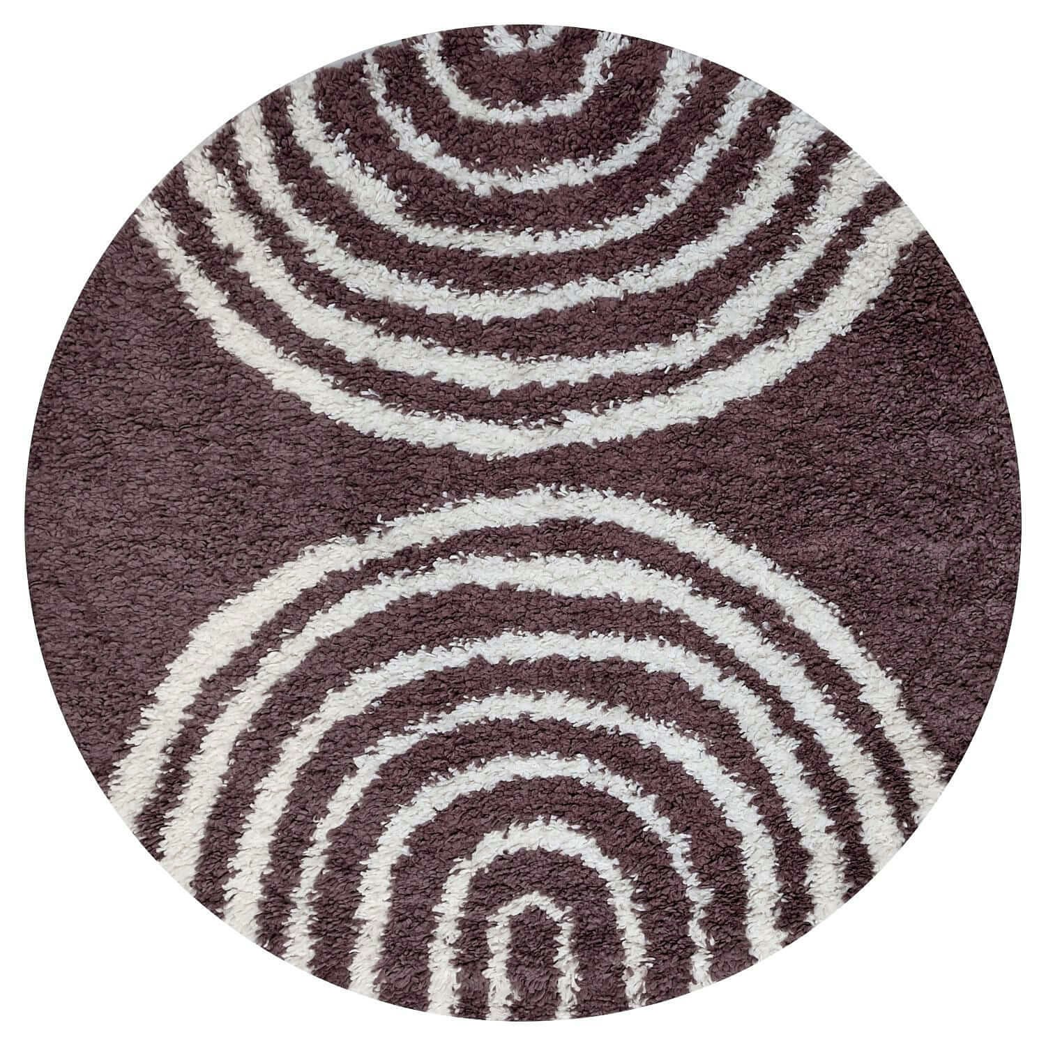 Rackhams Purple Moodi Shaggy Velvetine Rug - Ø 120 Cm