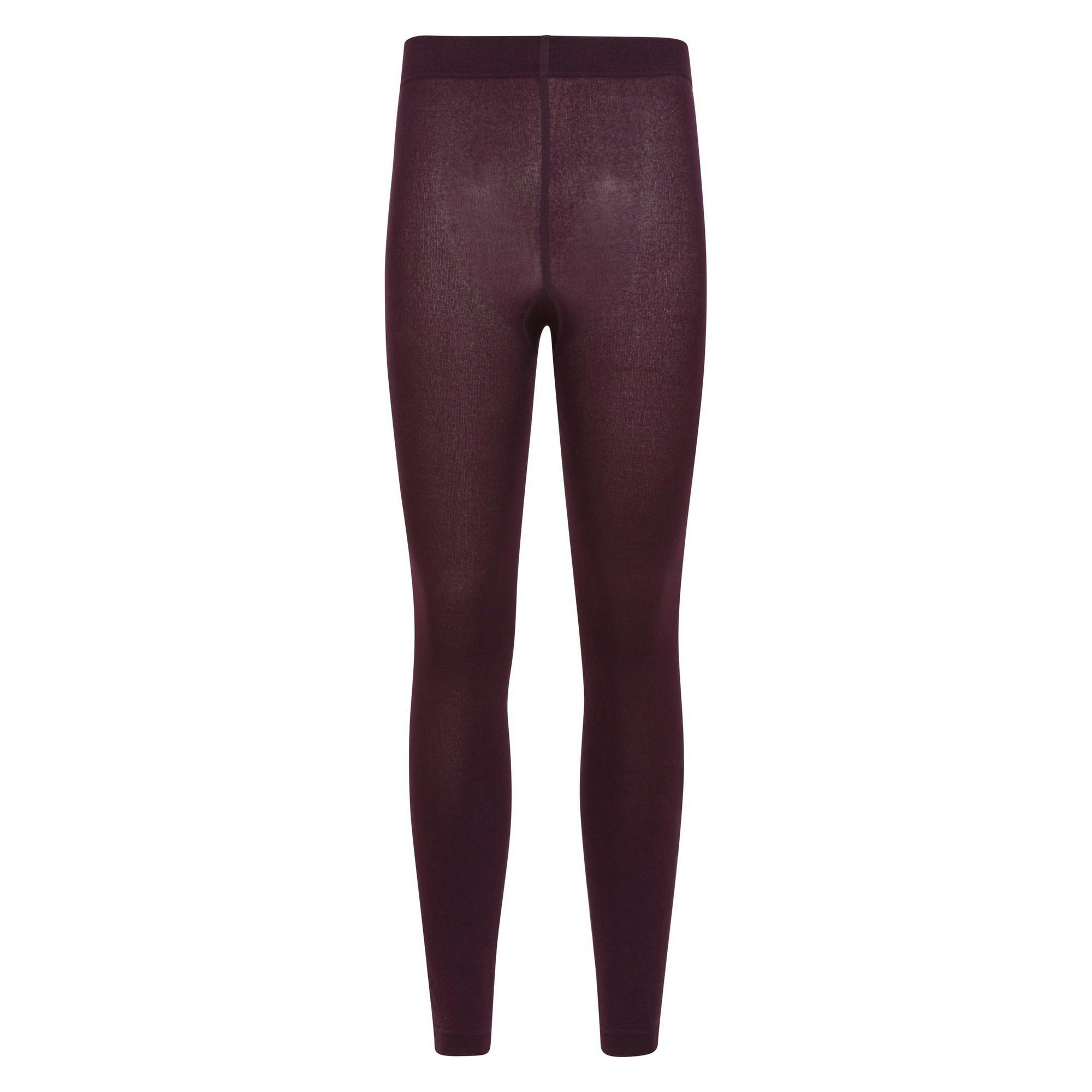 Mountain Warehouse Women's Burgundy Brushed Isotherm Leggings - S - 97% Polyester/3% Elastane