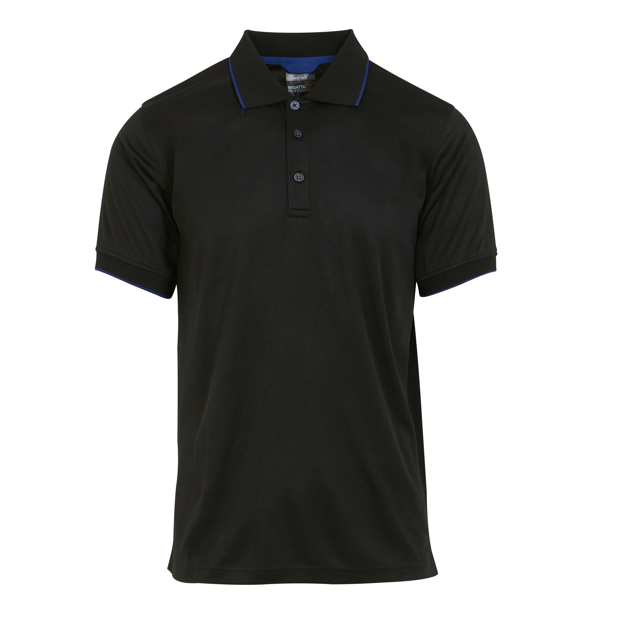 Regatta Men's Black Professional Short-Sleeved Polo Shirt - /New Royal - Xxl - /New Royal - 100% Mixed