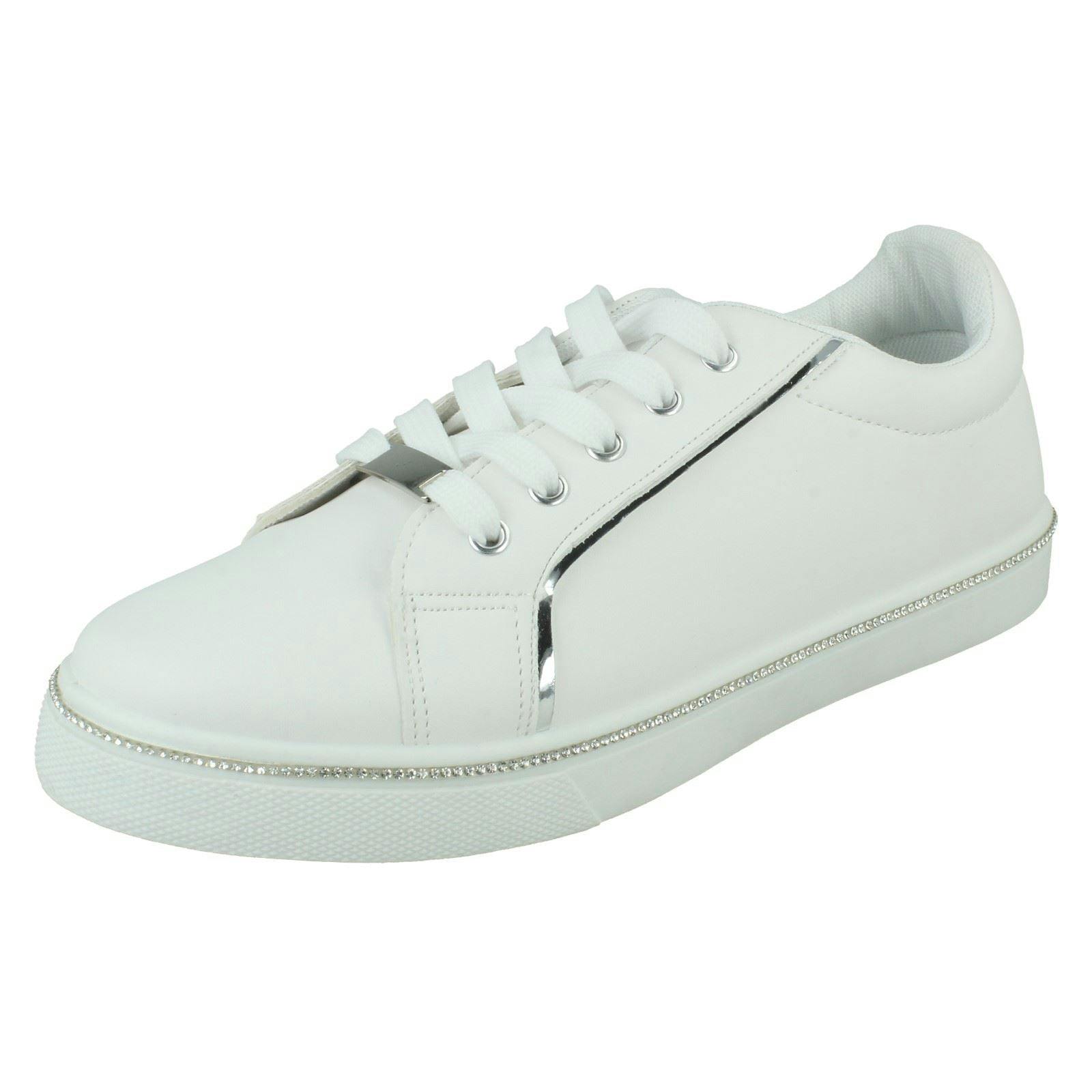 Spot On Women's White Casual Trainers F7189 - Uk 6