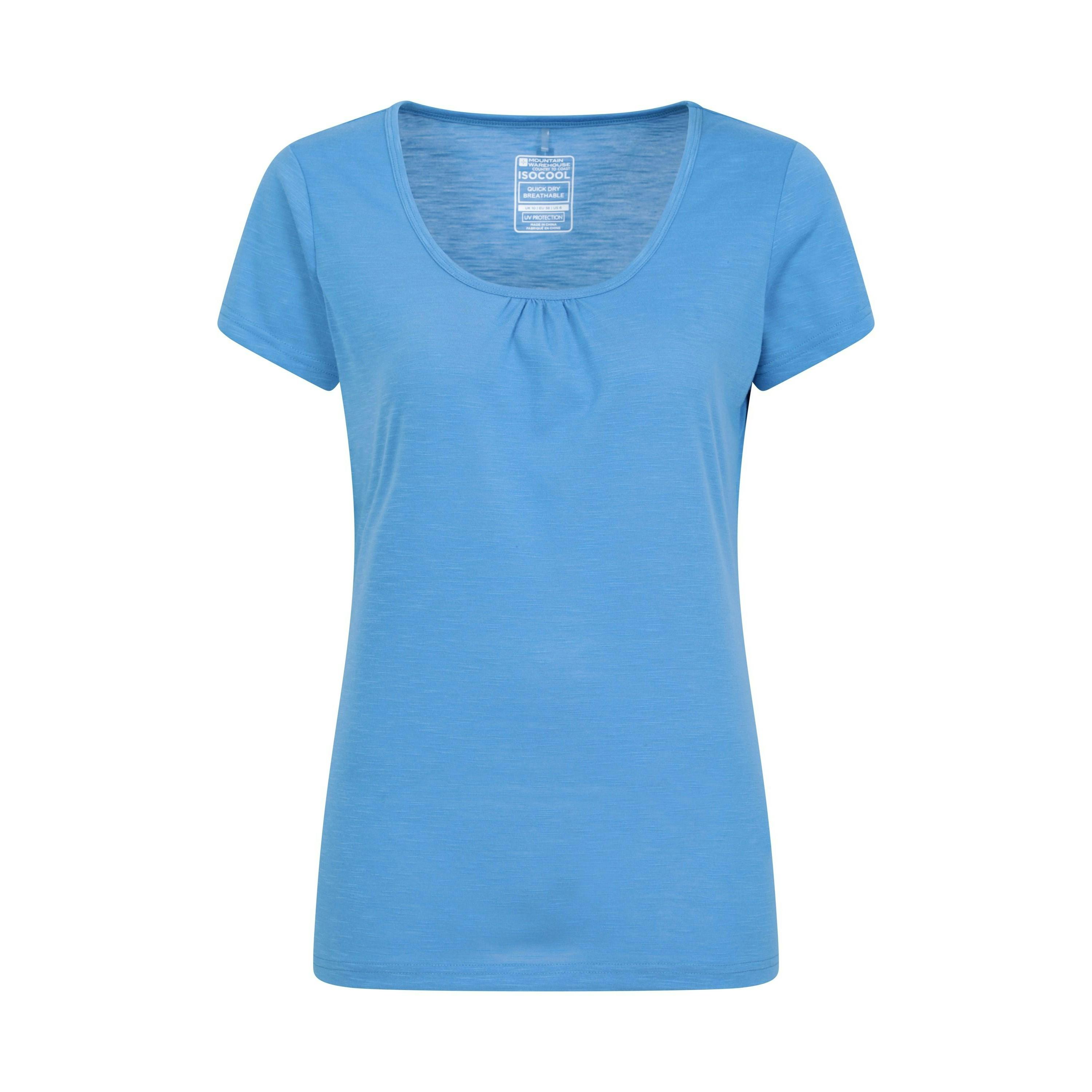 Mountain Warehouse Women's Blue / Agra Quick Dry T-Shirt - Bright - Bright - 12 Uk - 100% Polyester