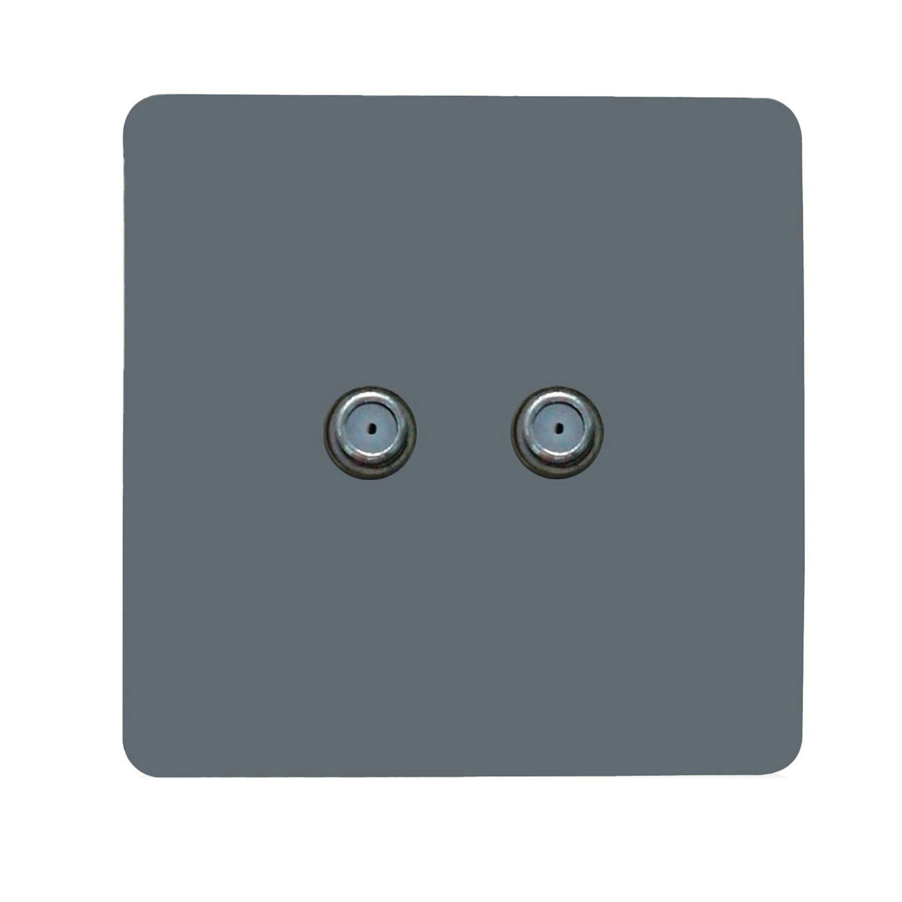 Trendi Switch 2 Gang Male F-Type Satellite Television Socket - Warm Grey - Image 3