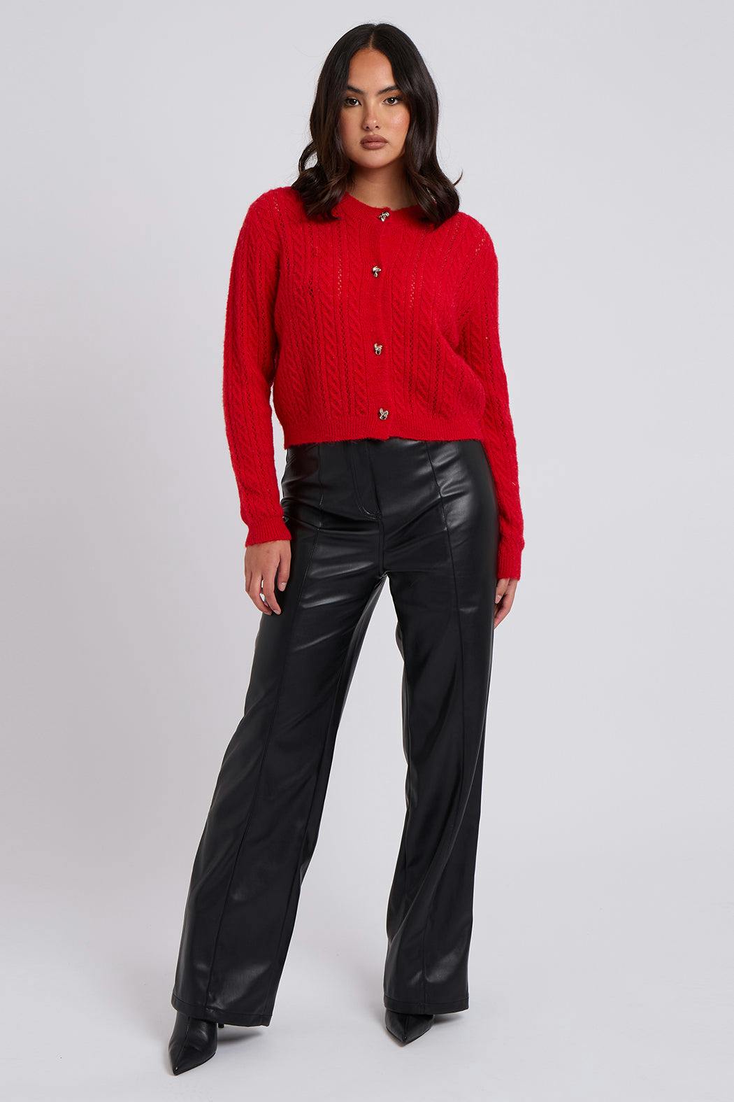 Urban Bliss Black Wide Leg Pu Trouser - 12