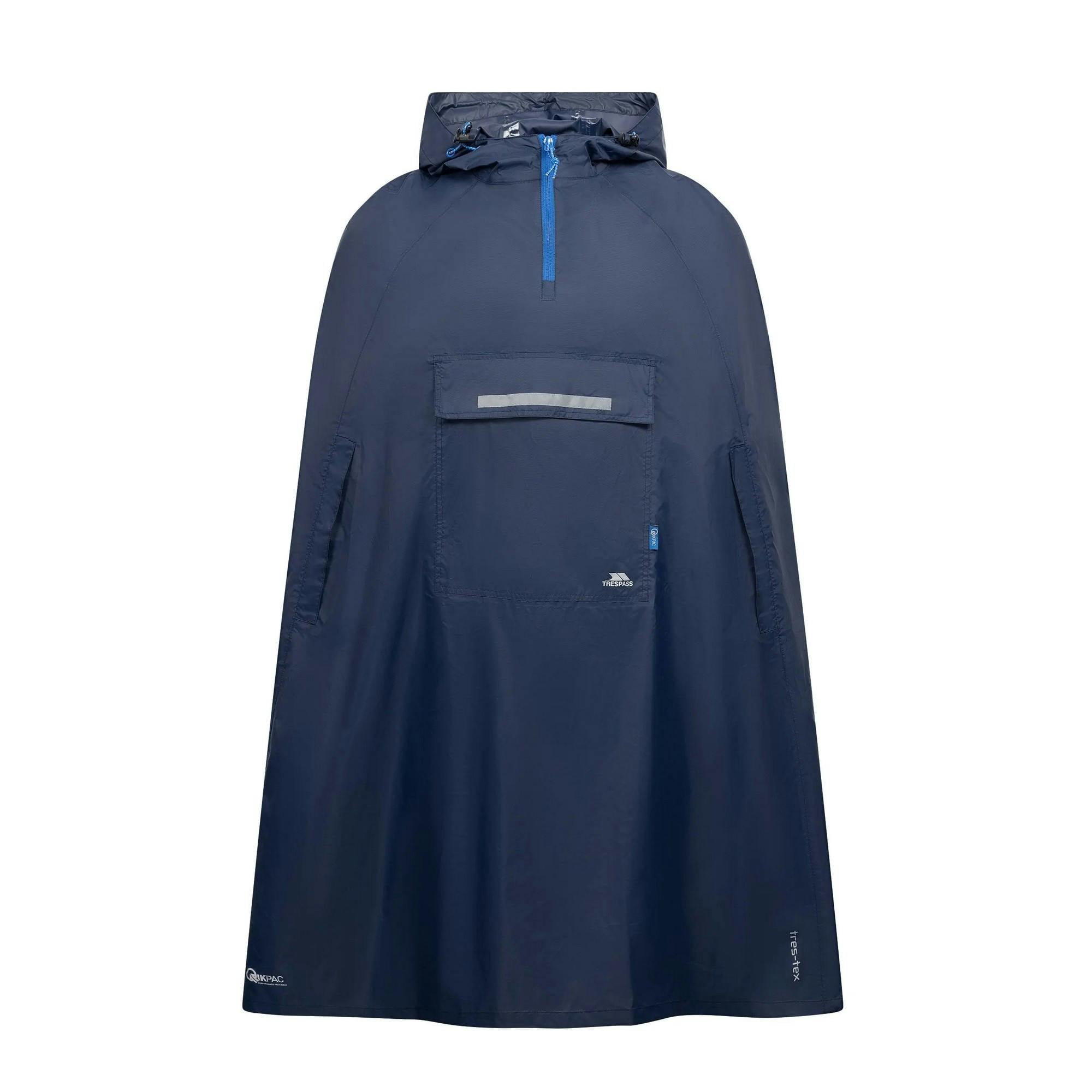 Trespass Men's Navy Qikpac Hooded Waterproof Packaway Poncho In | : Medium - Image 2