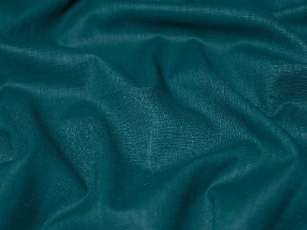 Minerva Dark/Red Core Range Textu 100% Ramie Linen Weave Fabric - Plain Design Dressmaking Fabric, 138 Cm / 55" Wide - Per Metre - Peacock