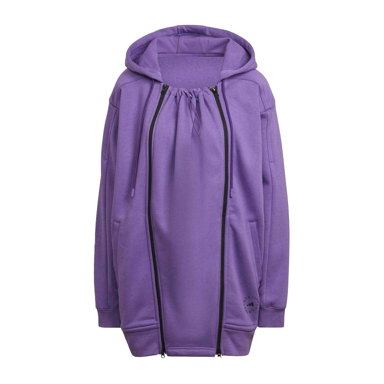 Adidas Women's Purple Oversized Hoodie - M - 60% Organic Cotton/40% Recycled Polyester